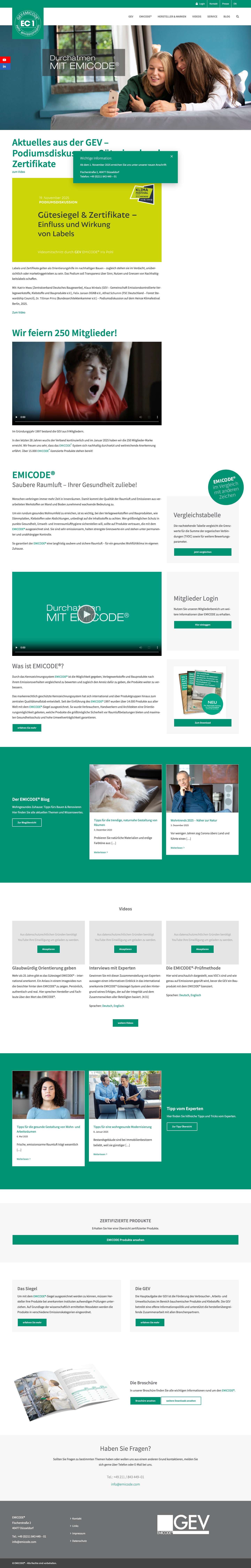 Startseite - EMICODE - Full Screenshot