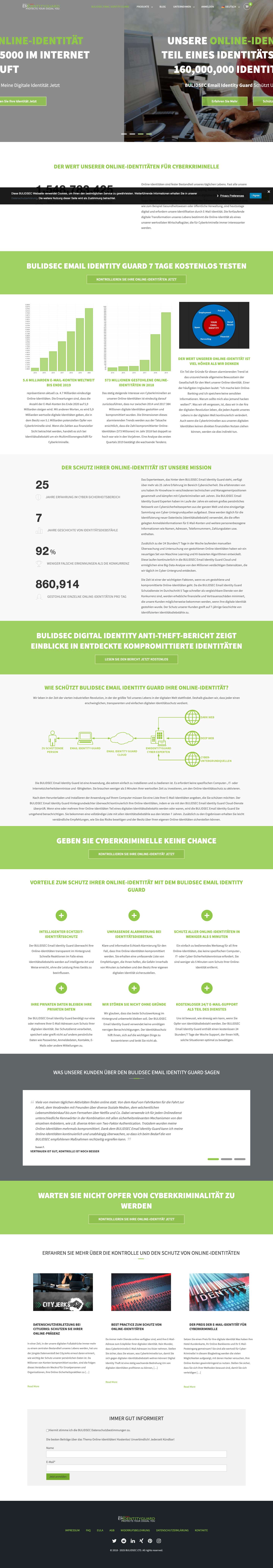 BULIDSEC Email Identity Guard - Protects Your Digital You - Full Screenshot