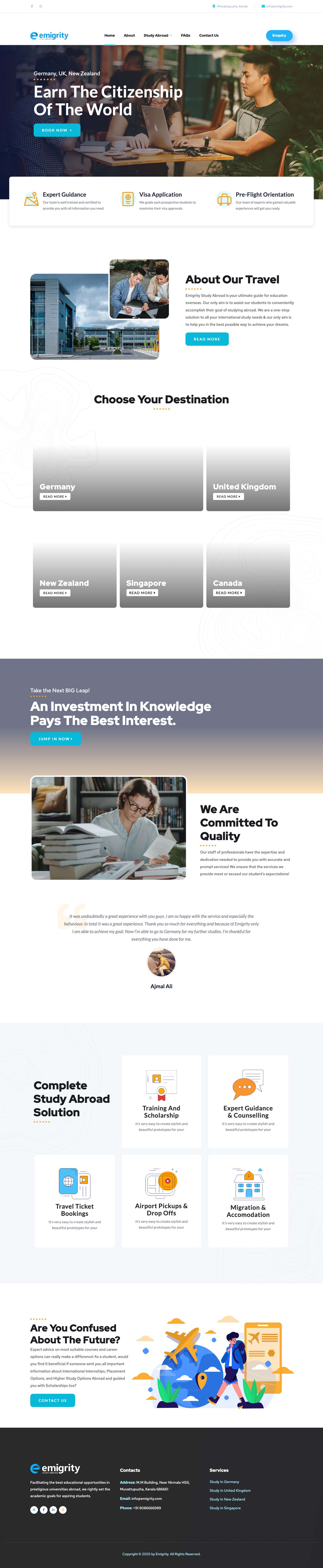 Emigrity Study Abroad – Overseas Education Consultant, Muvattupuzha - Full Screenshot