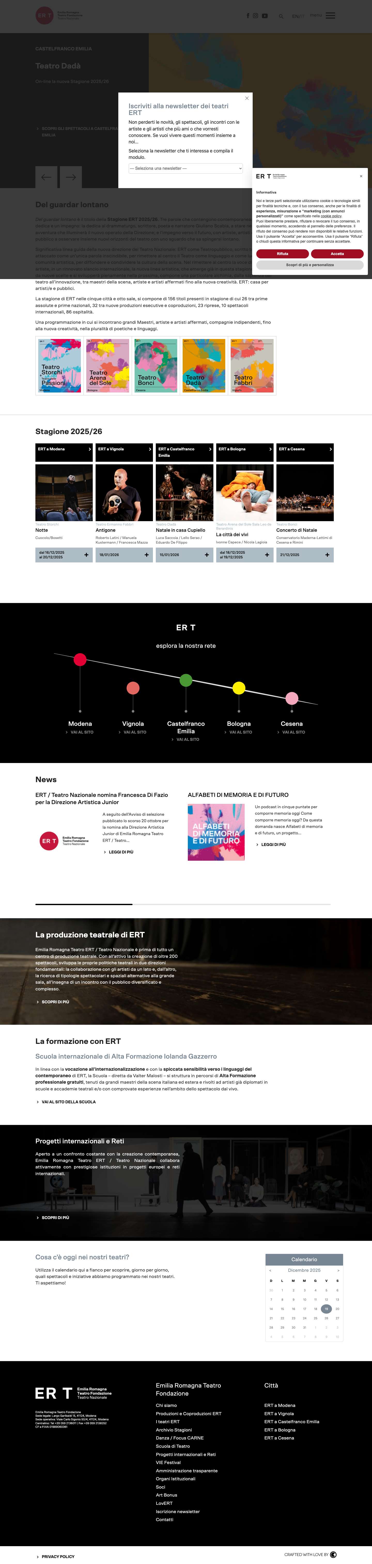 Homepage - Emilia Romagna Teatro Fondazione - Full Screenshot