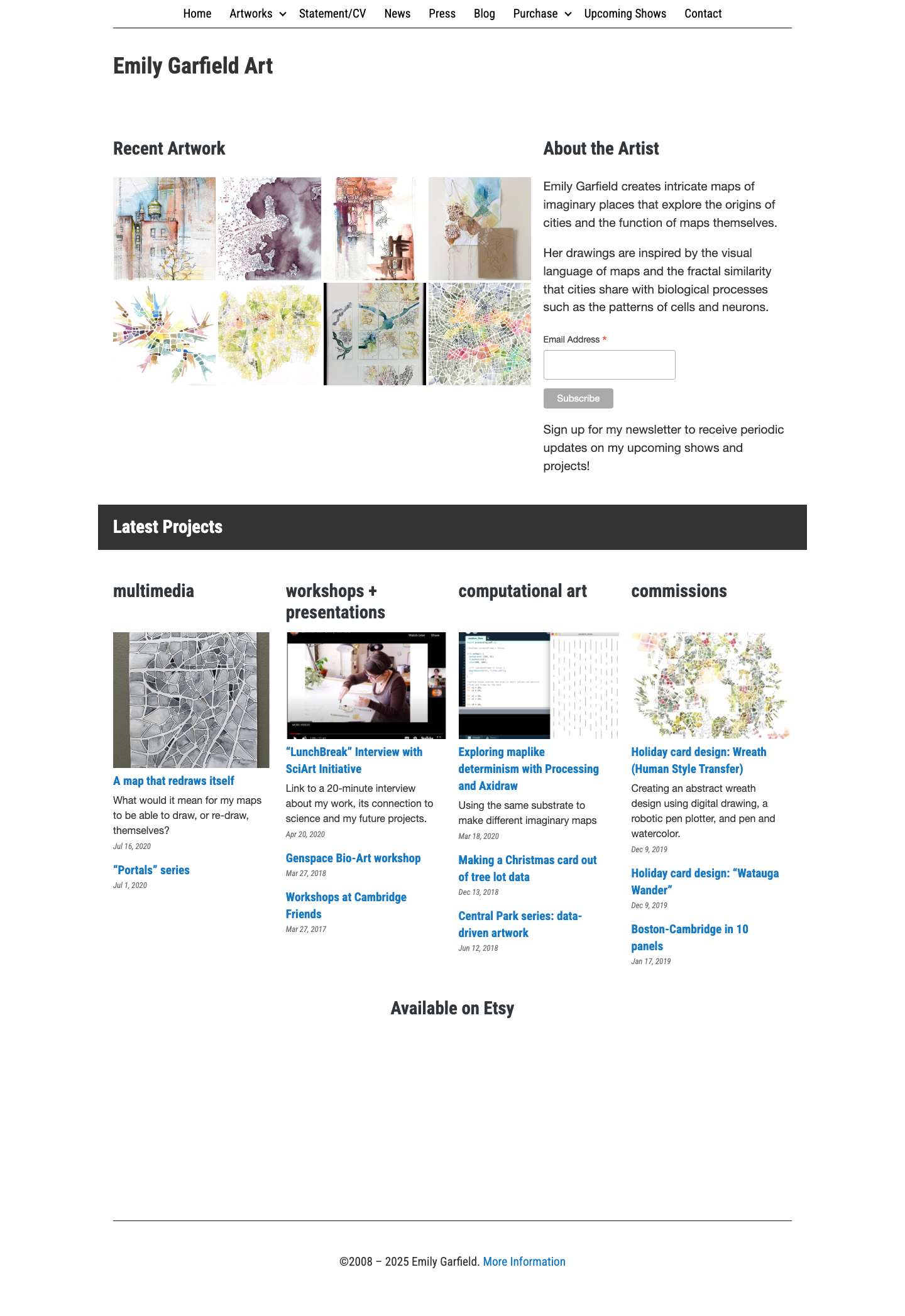 Emily Garfield Art - Full Screenshot