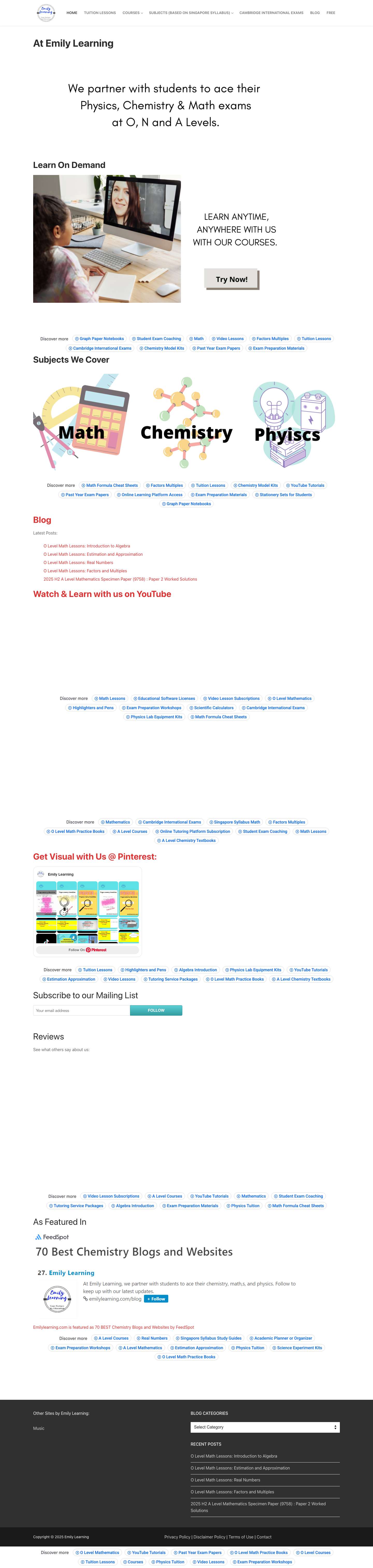 Home - Emily Learning - Full Screenshot