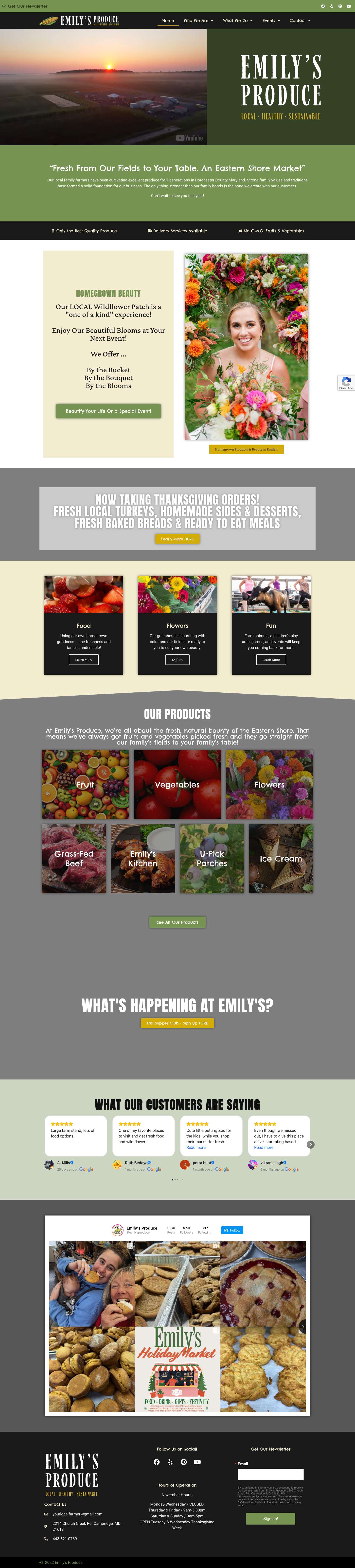 HOME - Emily's Produce - Full Screenshot