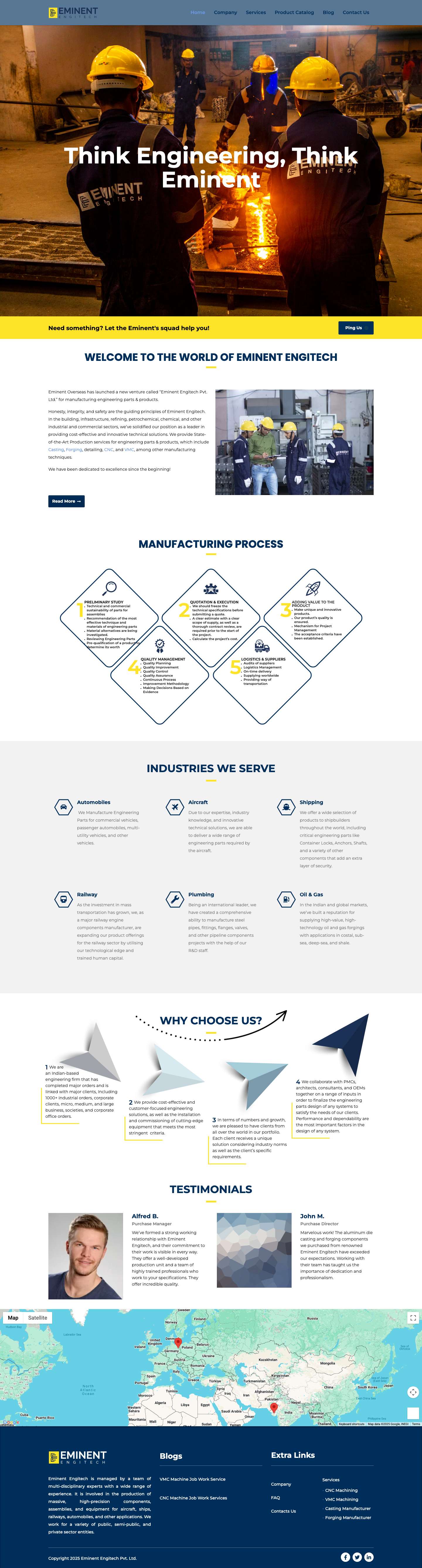 Automobile Parts Manufacturers - Eminent Engitech Pvt. Ltd. - Full Screenshot