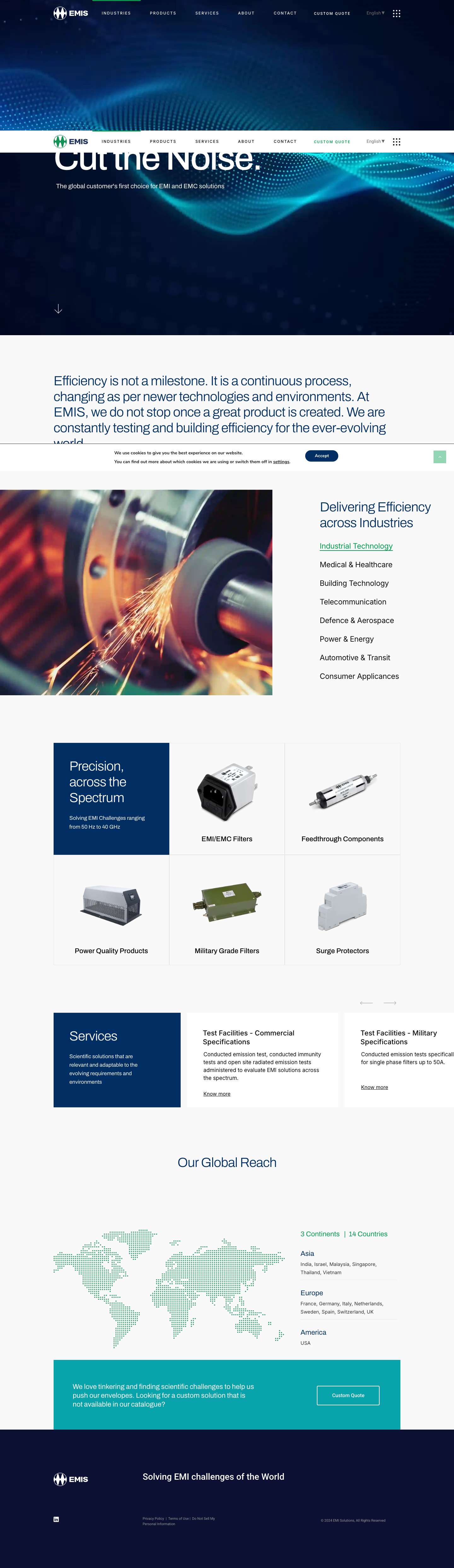 EMIS - Global Customer's Choice for EMI EMC Filters and Solutions - Full Screenshot
