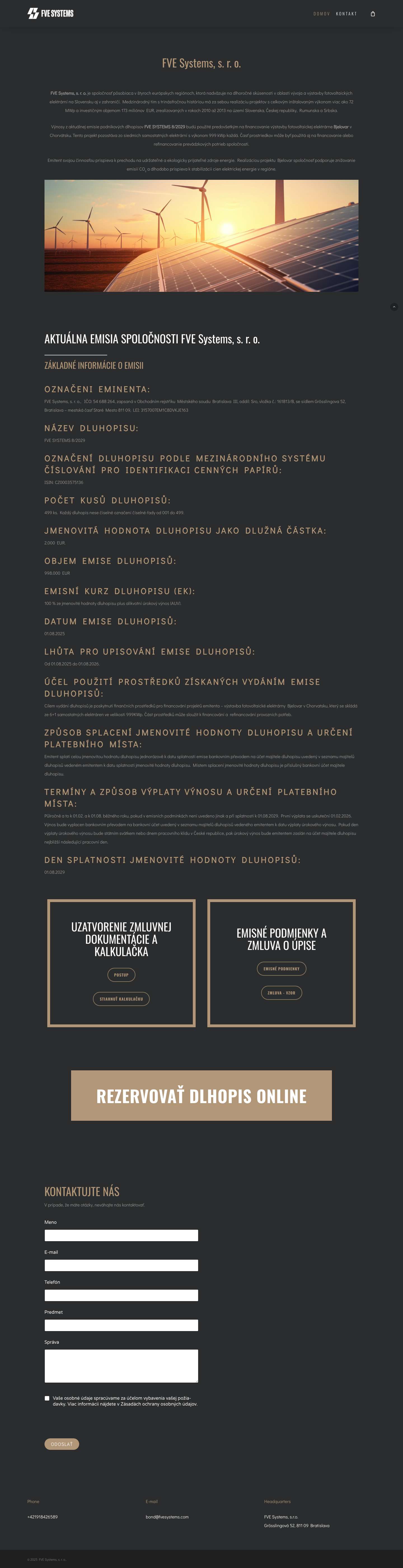 FVE Systems, s. r. o. - Full Screenshot