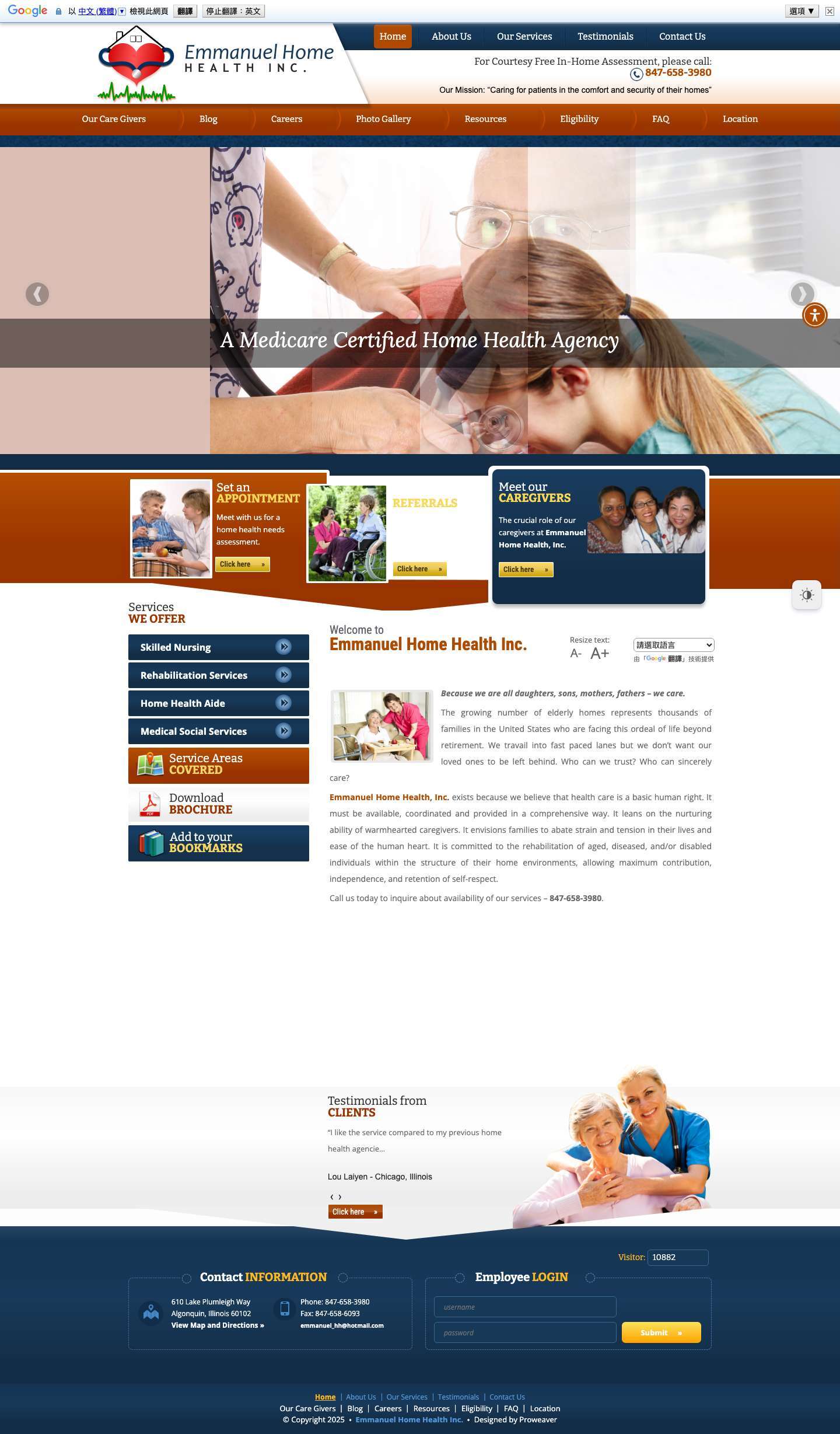 Emmanuel Home Health, Inc. - Home Health Care Services - Algonquin, Illinois - Full Screenshot