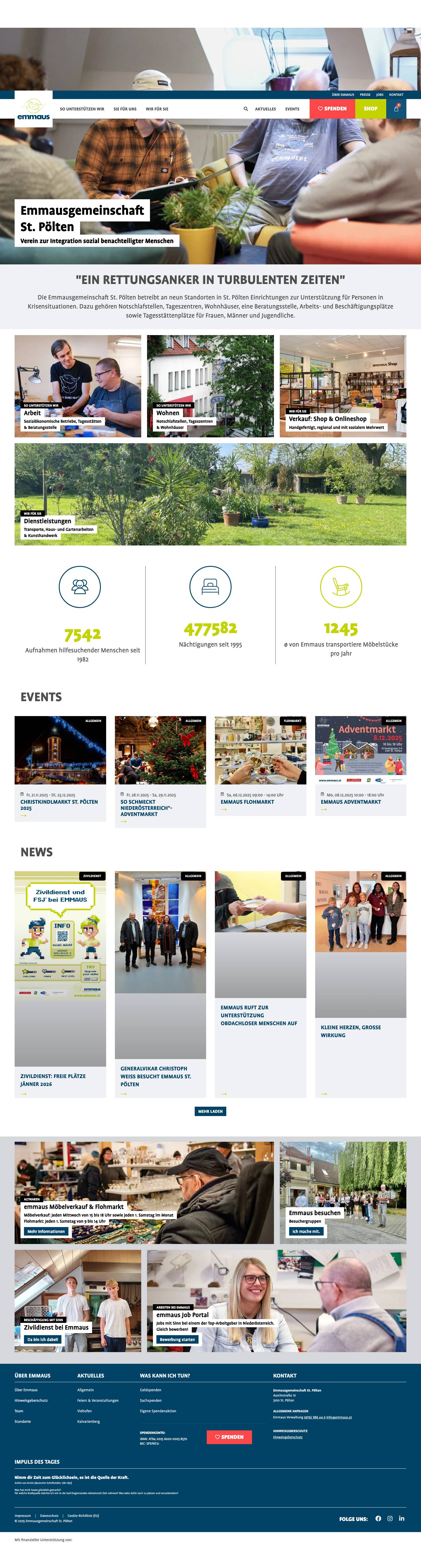 Home - Emmausgemeinschaft St. PöltenSingle bed - Full Screenshot