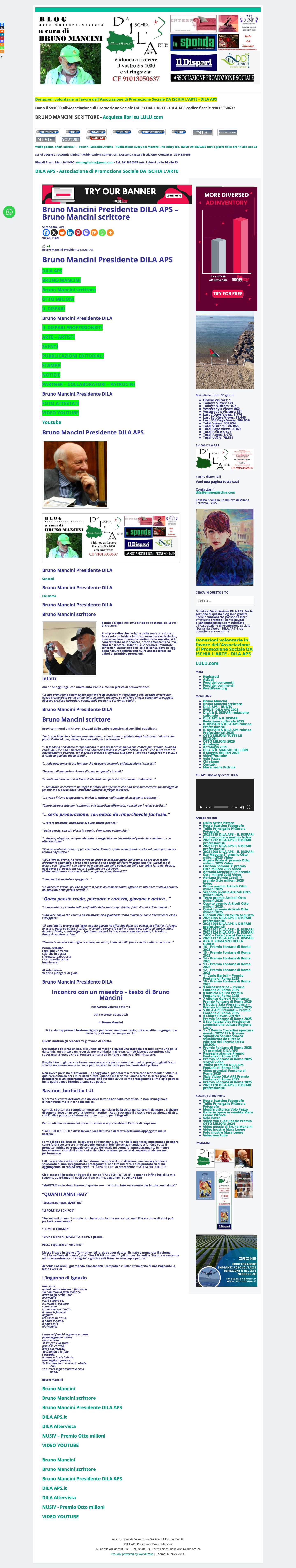 Bruno Mancini Presidente DILA APS - Bruno Mancini scrittore - Bruno Mancini scrittore - Full Screenshot