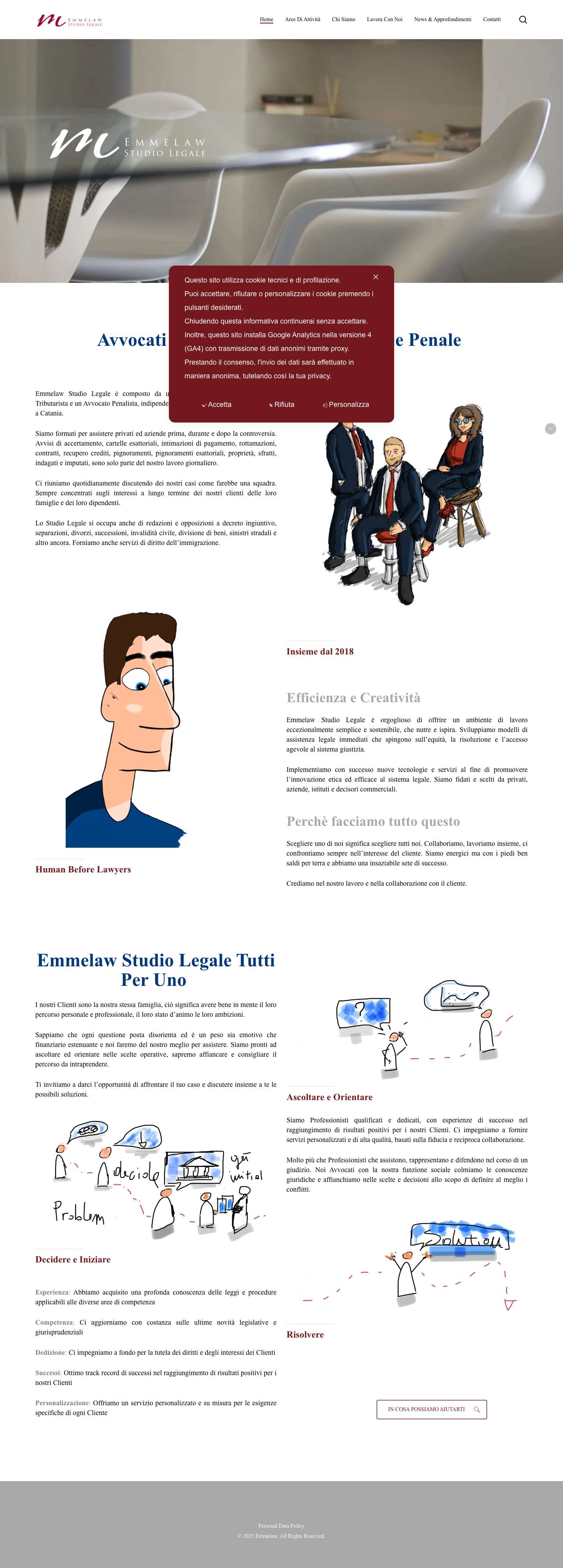 Emmelaw Studio Legale | Catania | Diritto Civile, Tributario e Penale - Full Screenshot