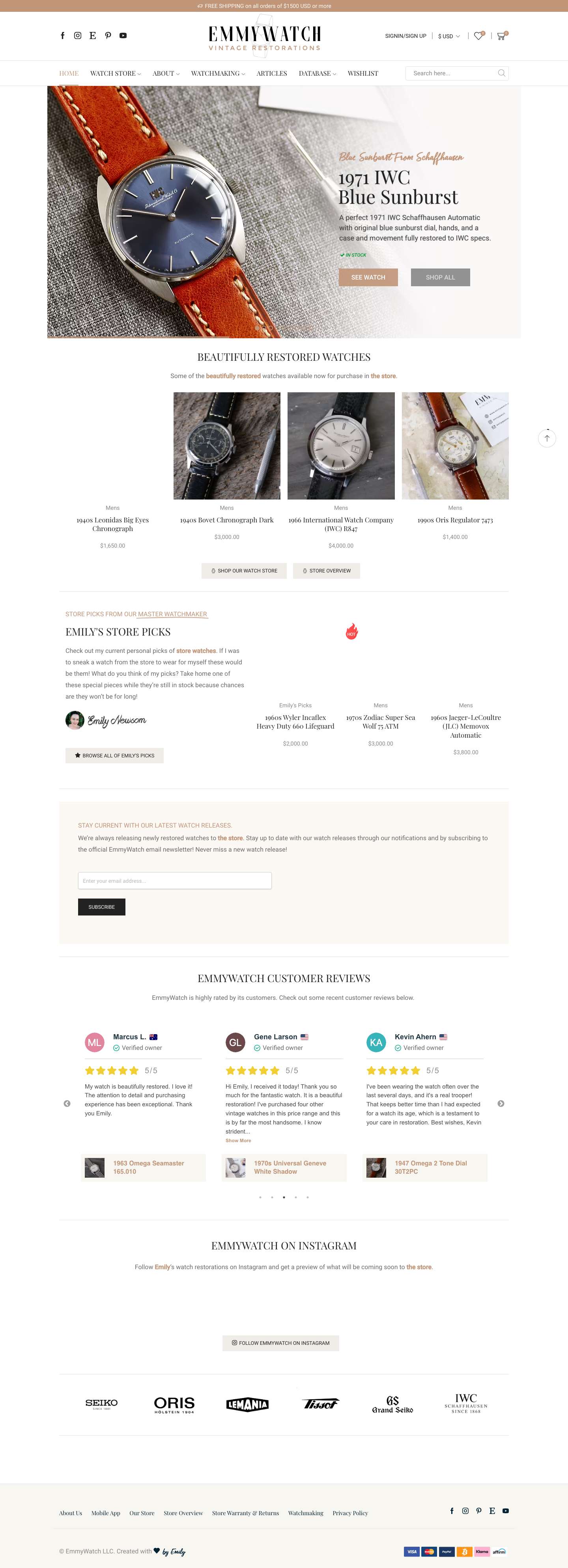 EmmyWatch - Vintage Restorations - Full Screenshot