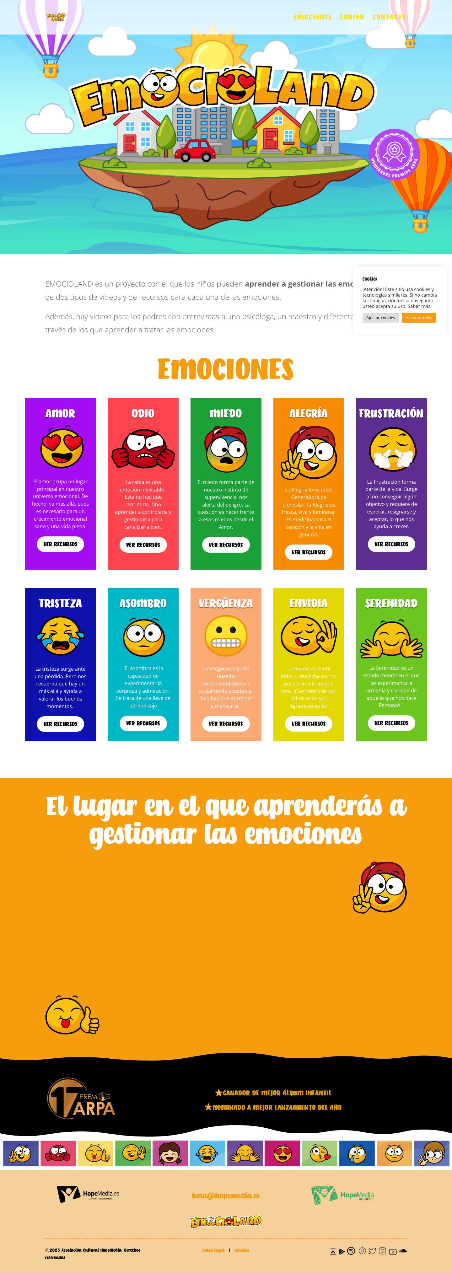 EMOCIOLAND | aprender a gestionar las emociones - Full Screenshot