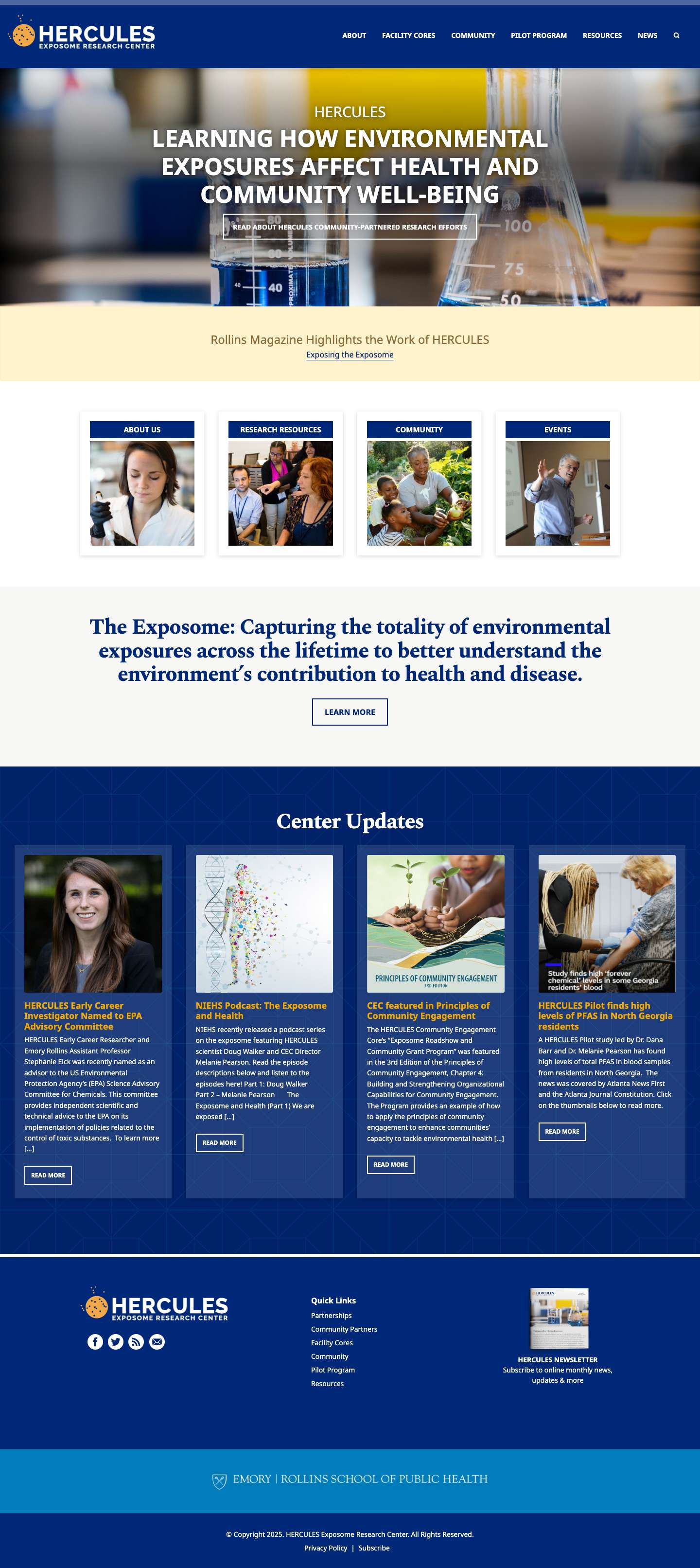 Hercules Exposome Research Center | Emory University - Full Screenshot