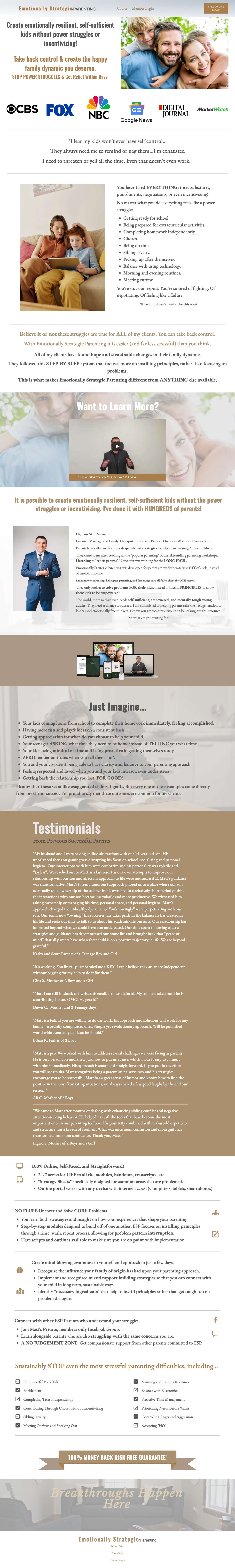 Emotionally Strategic Parenting Homepage Emotionally Strategic Parenting Homepage - Full Screenshot