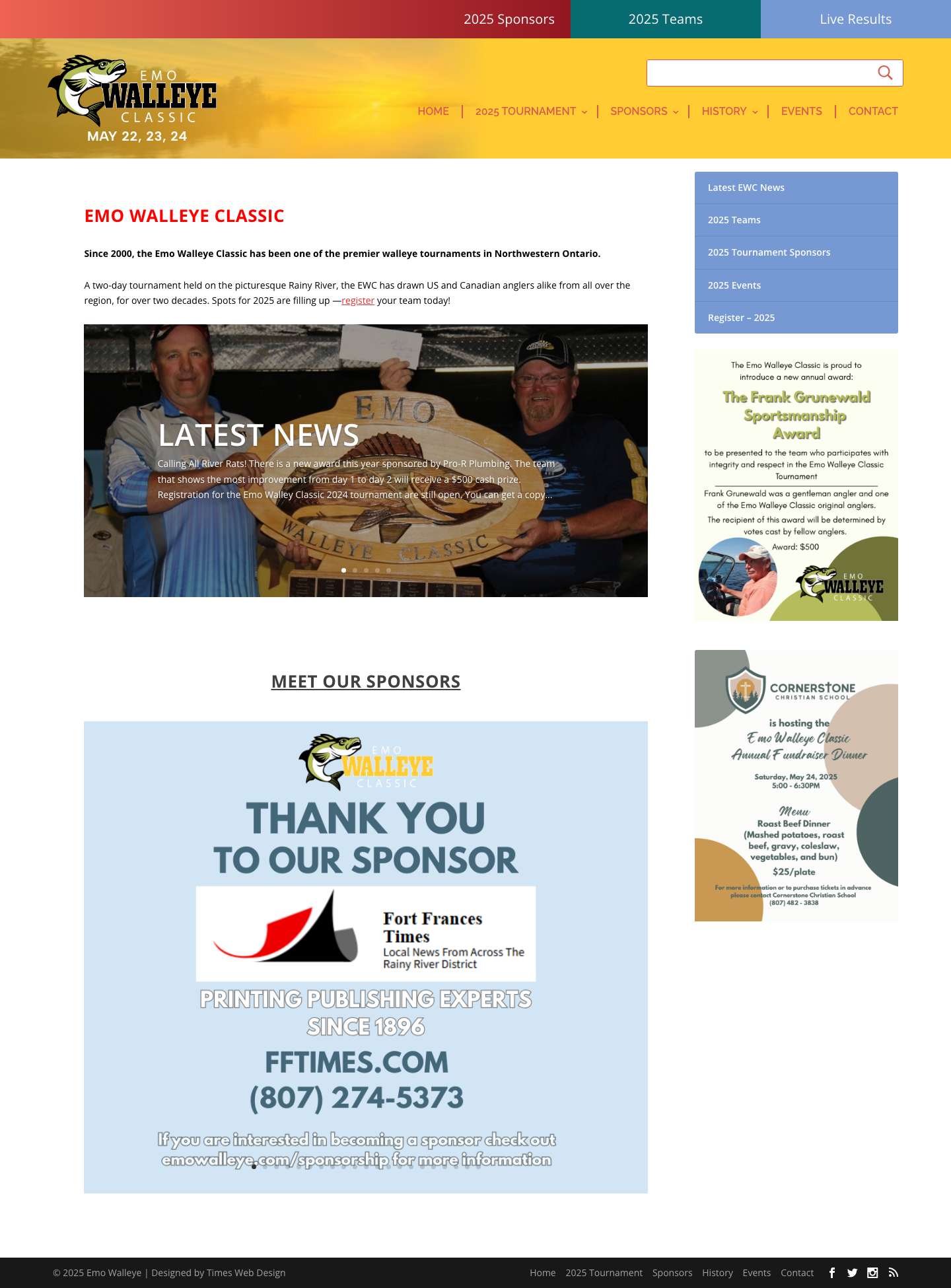 Emo Walleye Classic | Northwestern Ontario's Premier Walleye Tournament - Full Screenshot