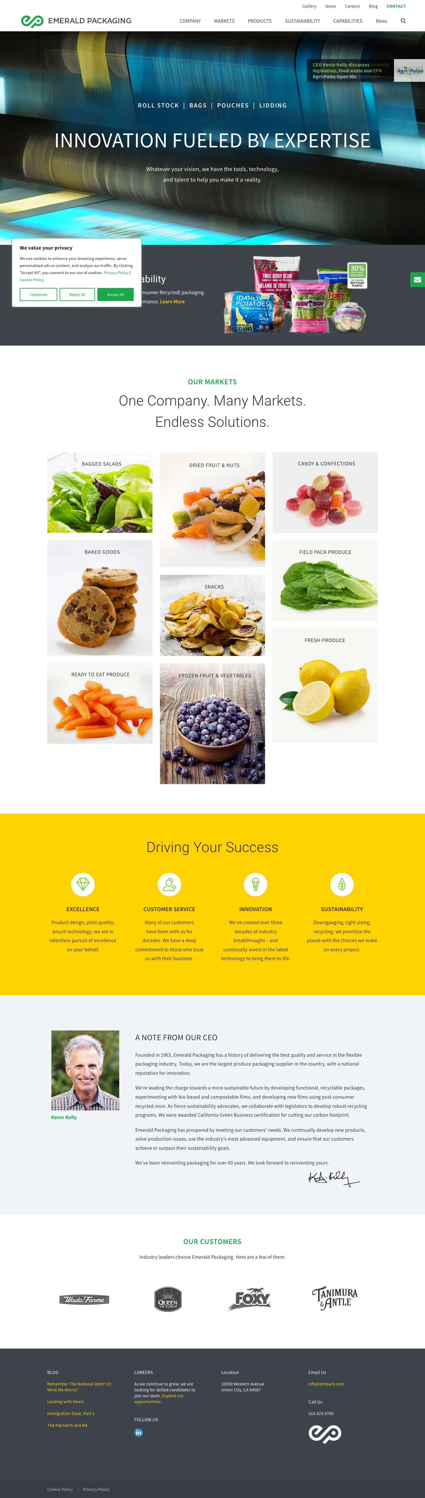 Home - Emerald Packaging - Full Screenshot