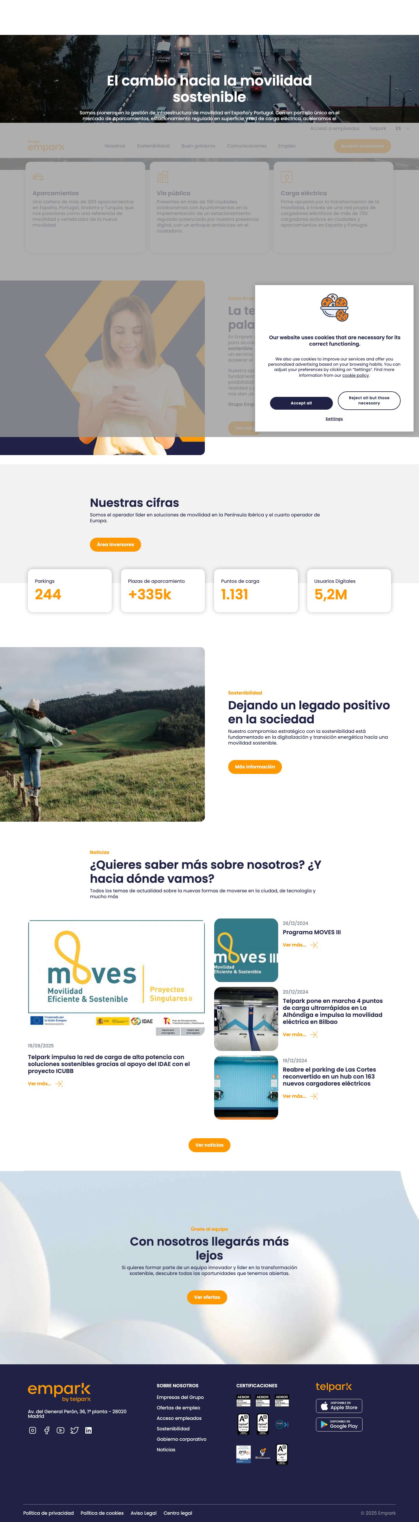 Movilidad sostenible con más de 300 aparcamientos | empark - Full Screenshot