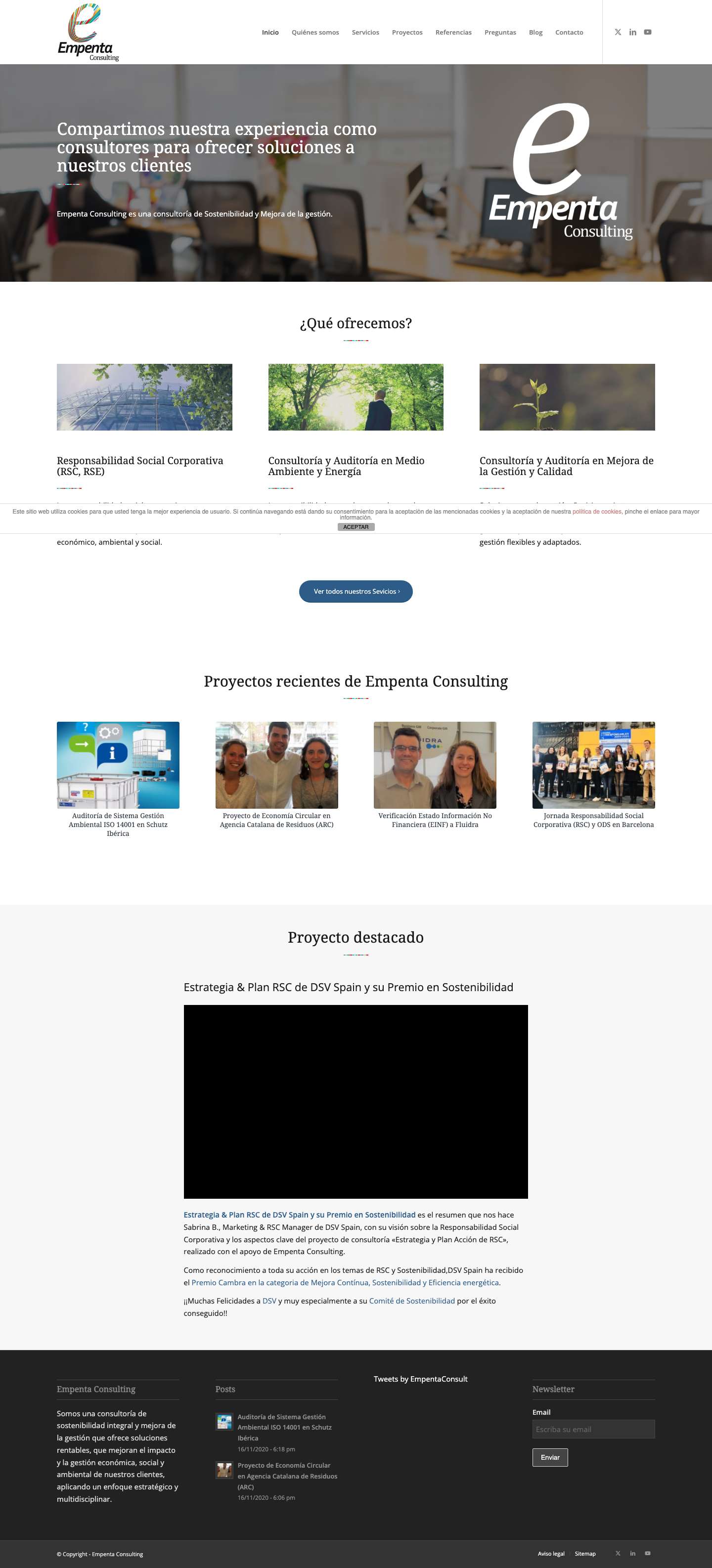 Empenta Consulting - Consultoría de Sostenibilidad y Mejora de la GestiónDesplazarse hacia arriba - Full Screenshot