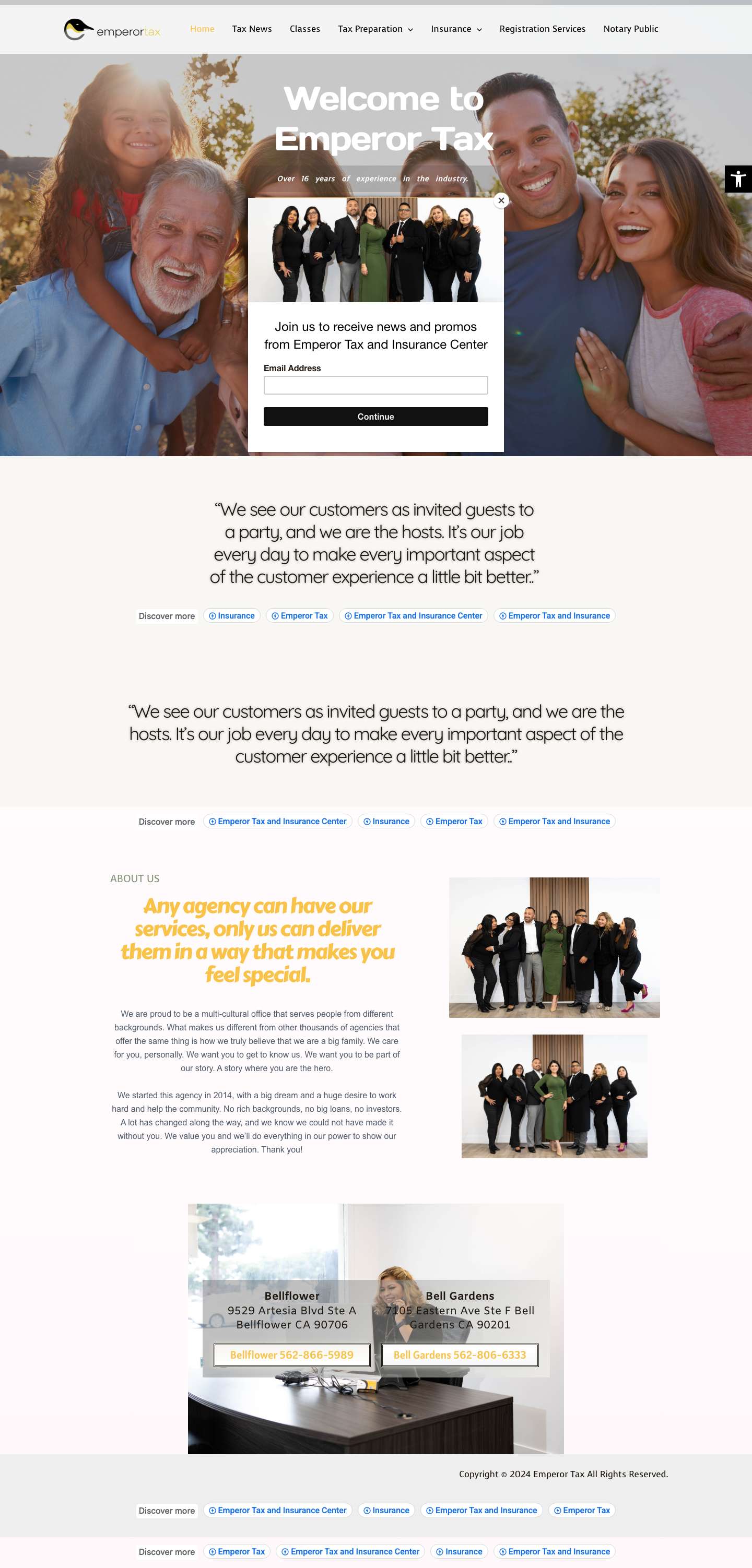 Home - Emperor Tax and InsuranceAccessibility ToolsIncrease TextDecrease TextGrayscaleHigh ContrastNegative ContrastLight BackgroundLinks UnderlineReadable FontReset - Full Screenshot