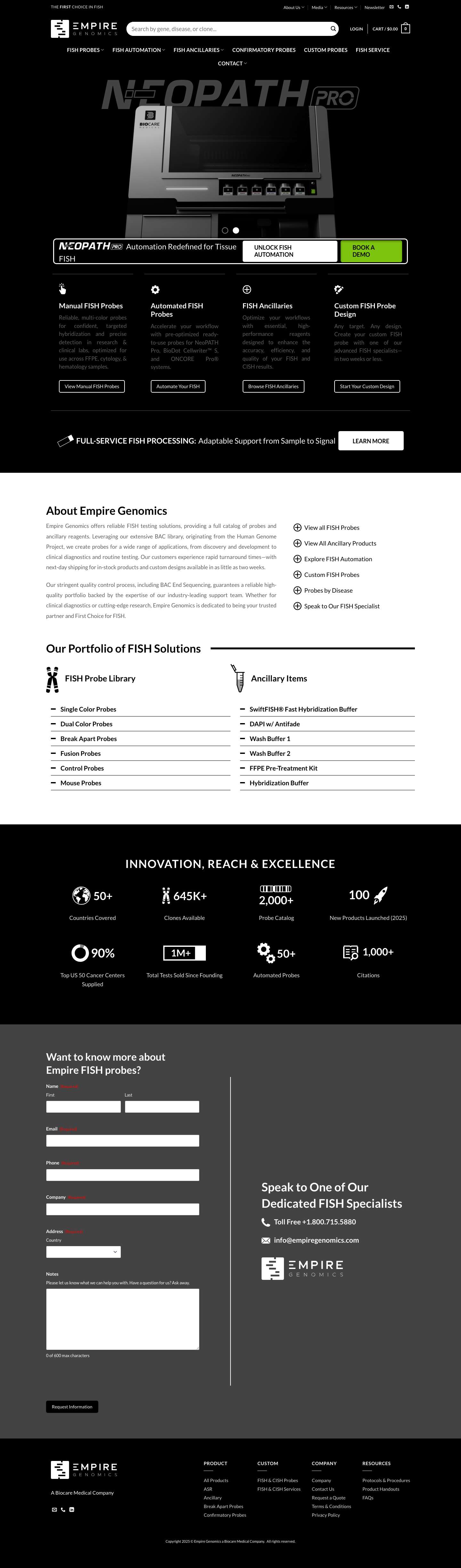 The First Choice in FISH Probes | - Empire Genomics - Full Screenshot