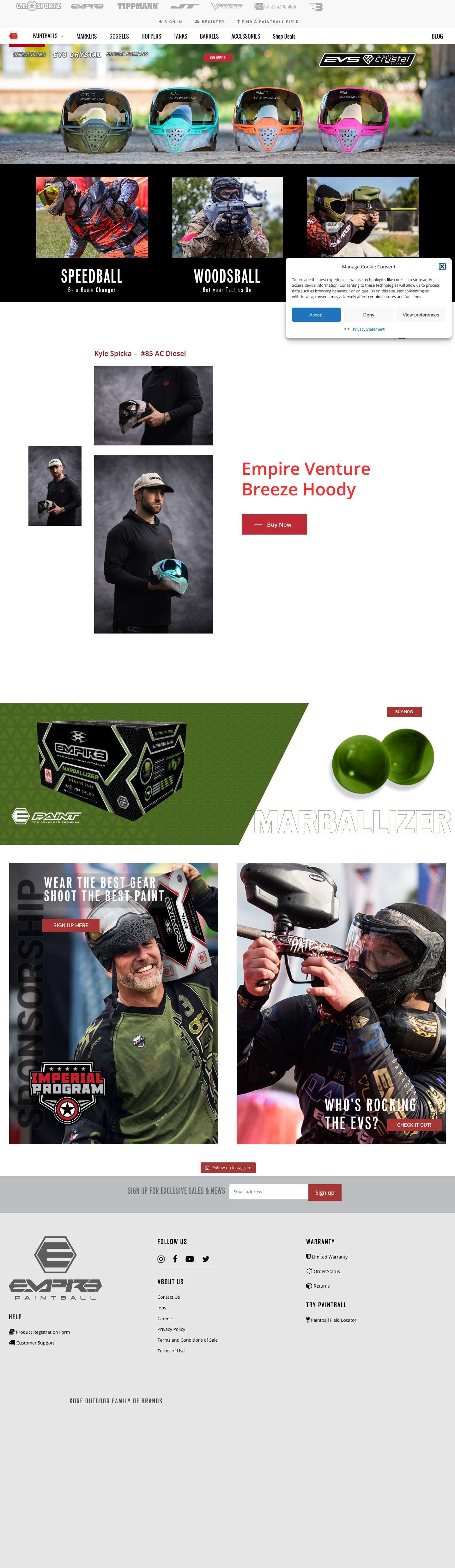 Empire Paintball Home Page - Empire Paintball - Full Screenshot