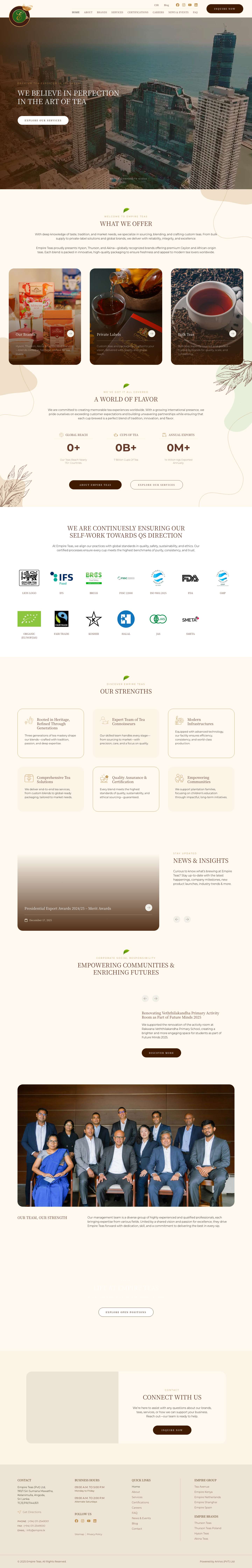 Empire Teas | Premium Ceylon & African-Origin Teas | Custom & Bulk Solutions | Official Site - Full Screenshot