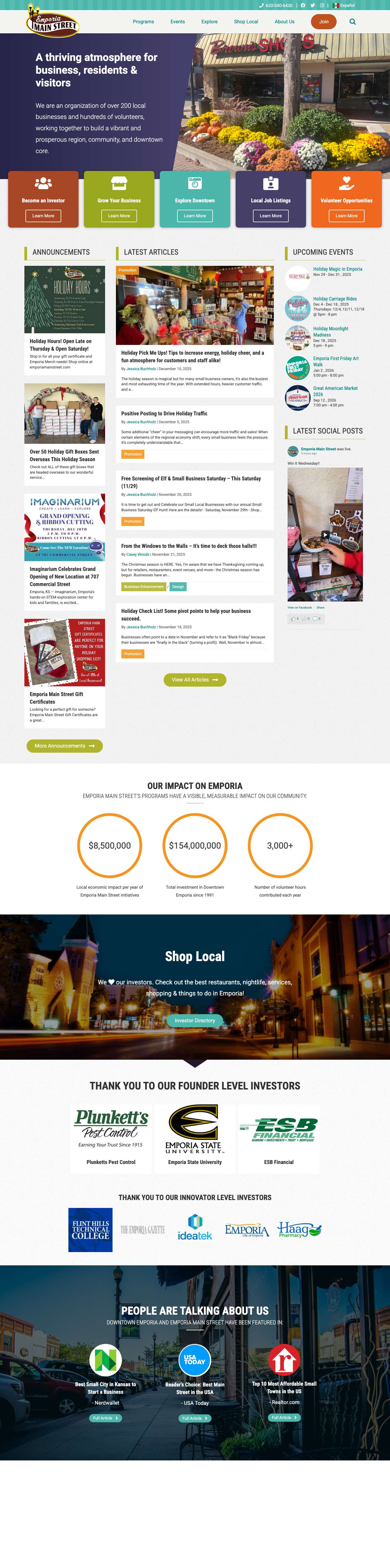 Welcome to Historic Downtown Emporia, Kansas!Comments Box SVG icons - Full Screenshot