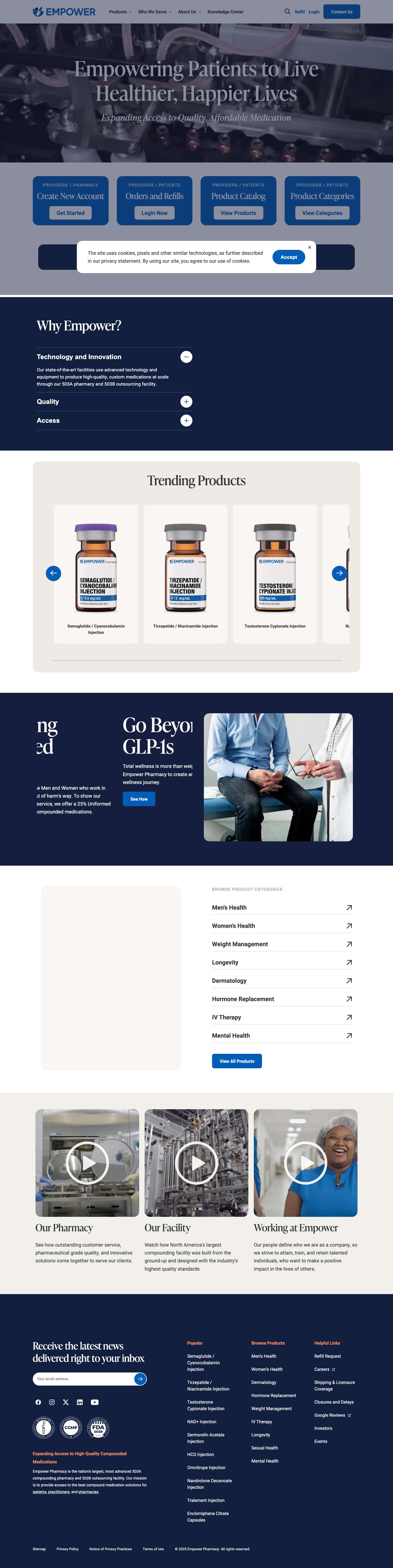 Empower Pharmacy | 503A Compounding Pharmacy / 503B Facility - Full Screenshot