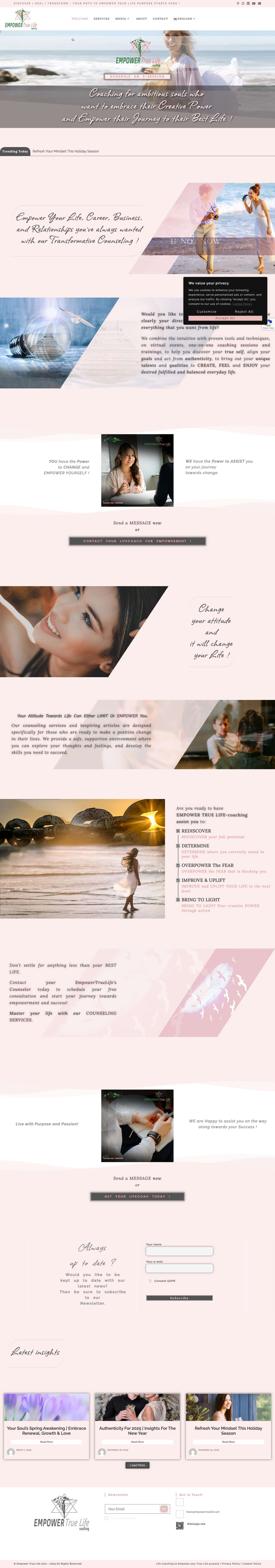 Life Coaching To Empower Your True Life Purpose | Empower True Life - Full Screenshot