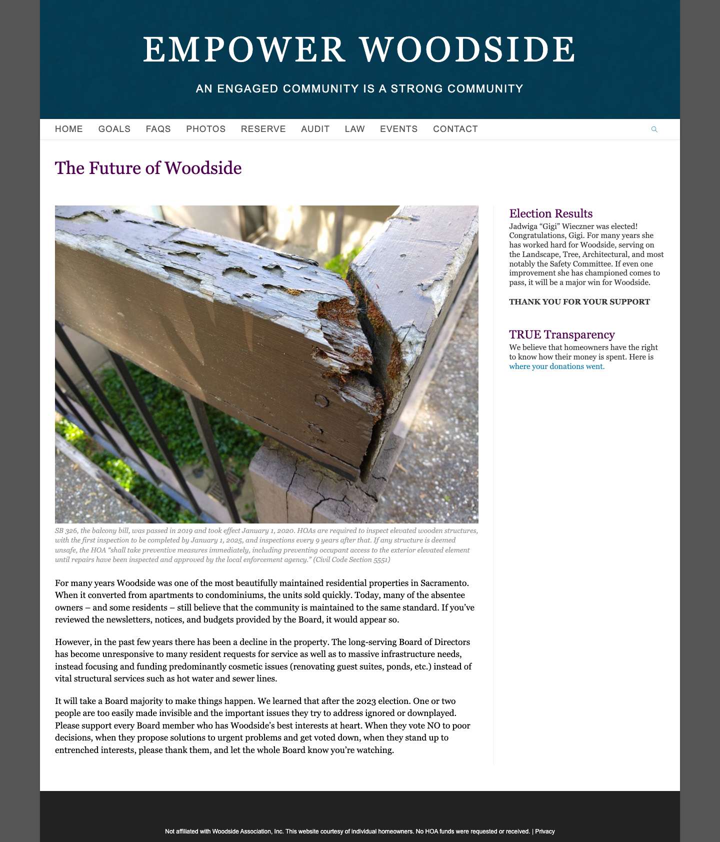 Empower Woodside – An Engaged Community Is a Strong Community - Full Screenshot