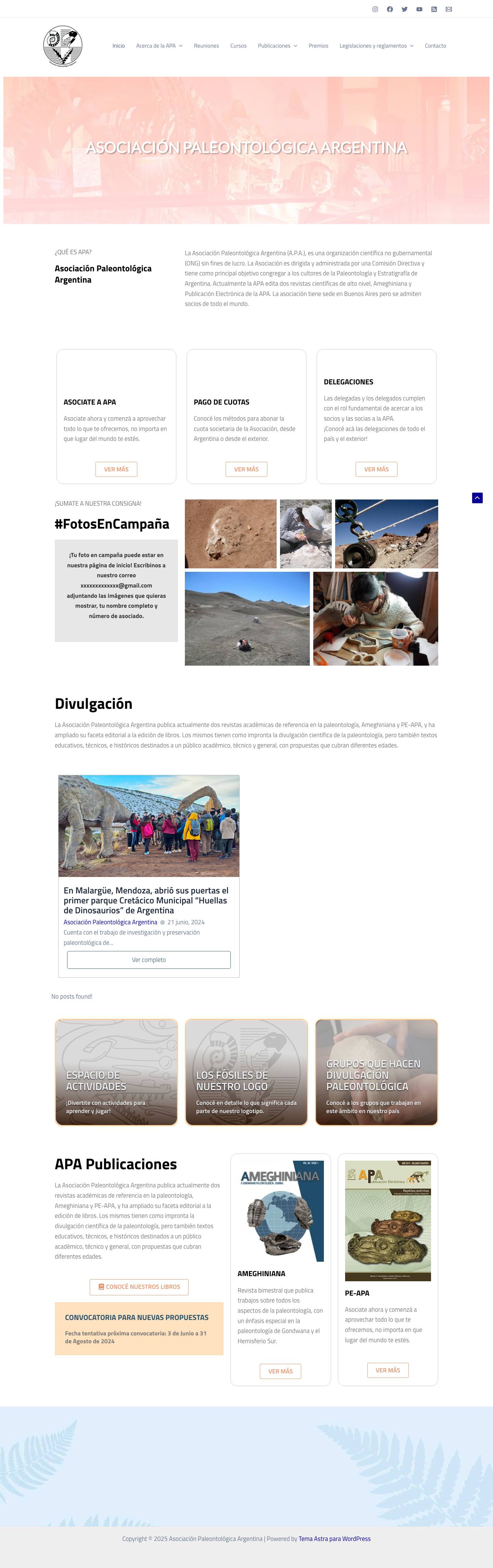 Asociación Paleontológica Argentina Email - Full Screenshot