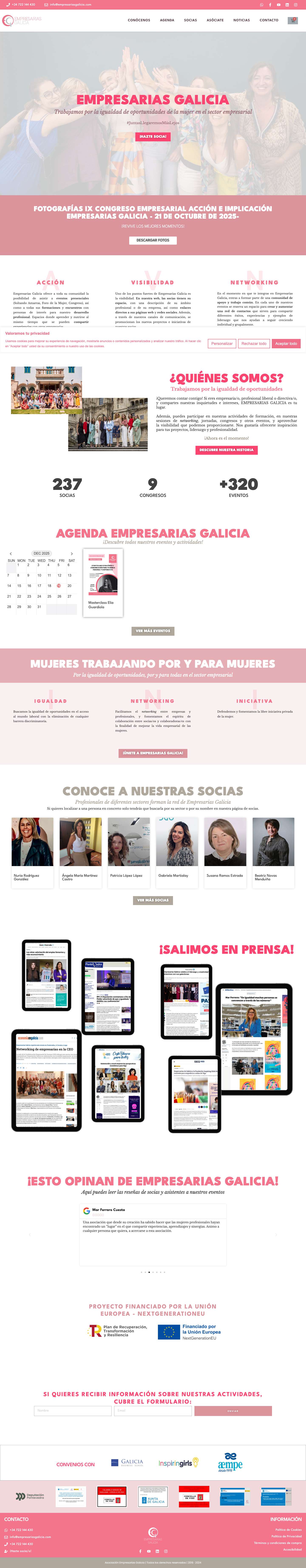 Empresarias Galicia - Igualdad de oportunidades de la mujer. - Full Screenshot