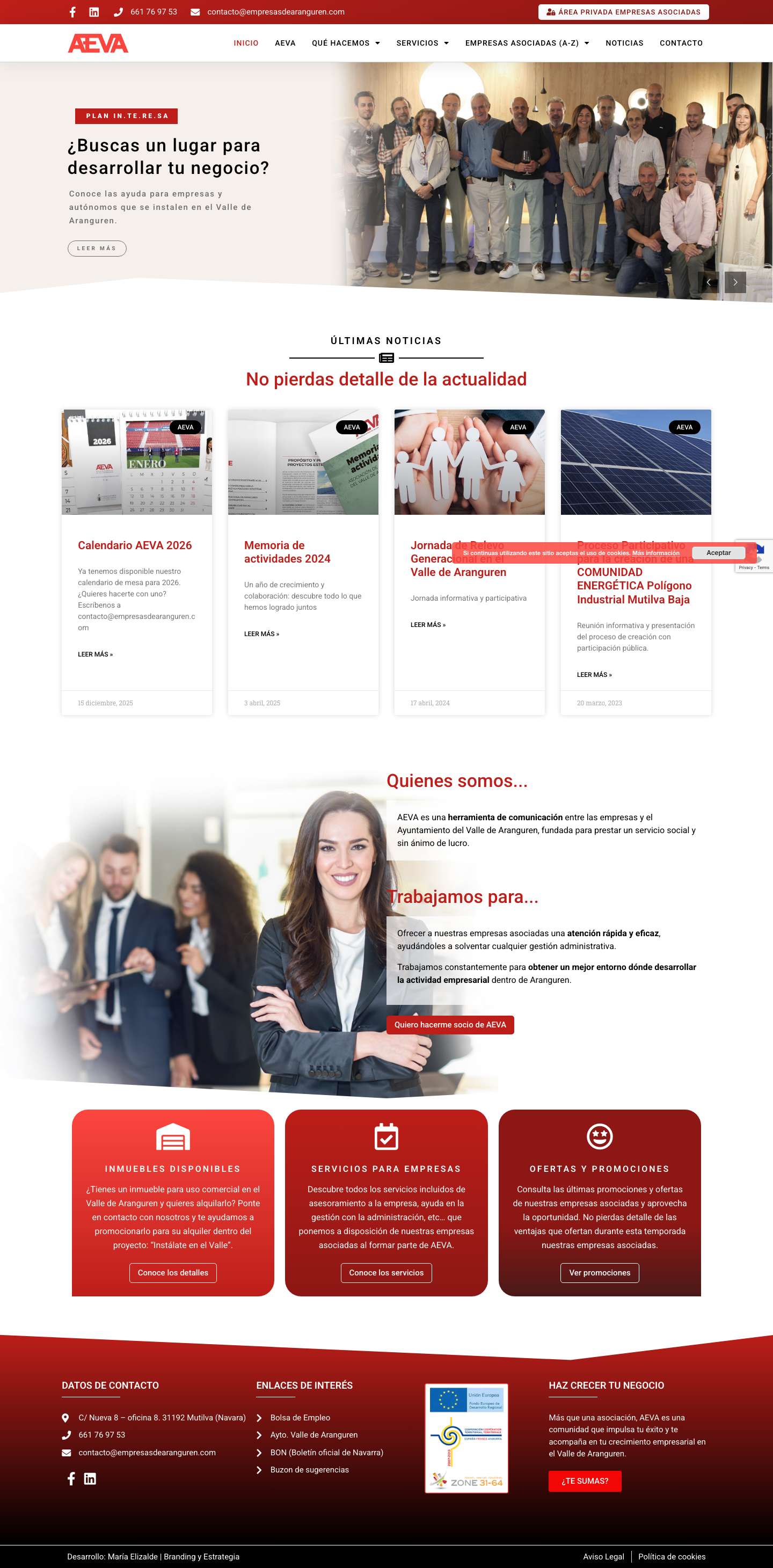 AEVA, Asociación de Empresas del Valle de Aranguren - Full Screenshot