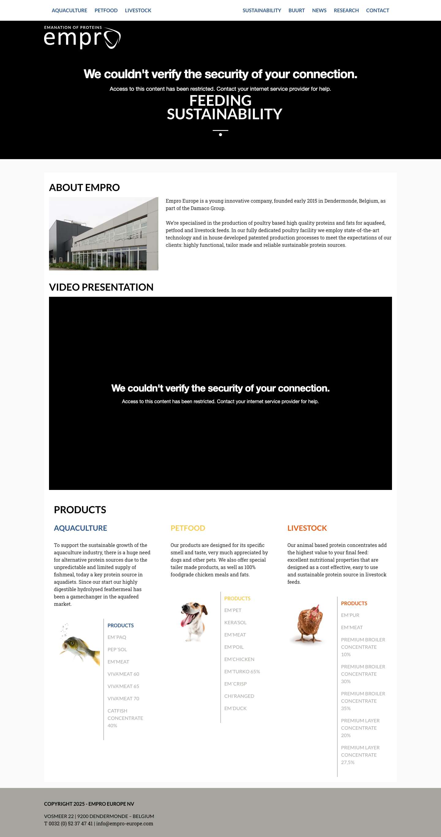 Empro Europe NV – Feeding Sustainability - Full Screenshot