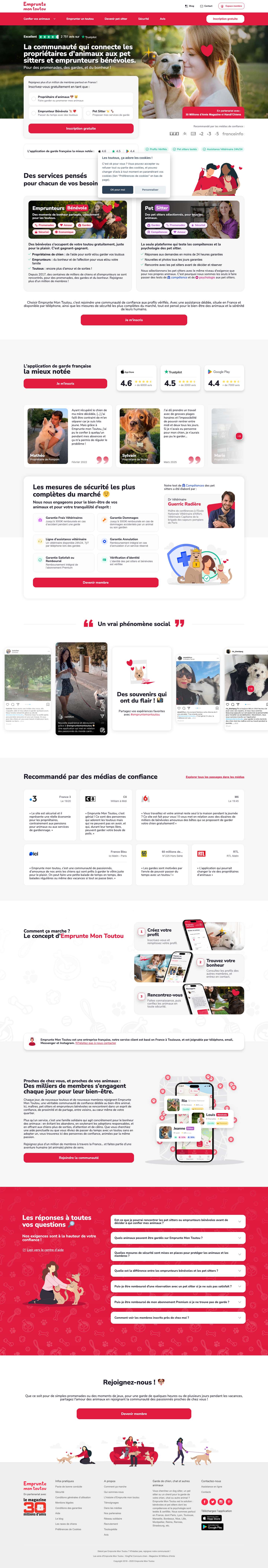 Emprunte Mon Toutou - Partagez le bonheur des toutous !Souvenirs Emprunte Mon Toutou - Full Screenshot