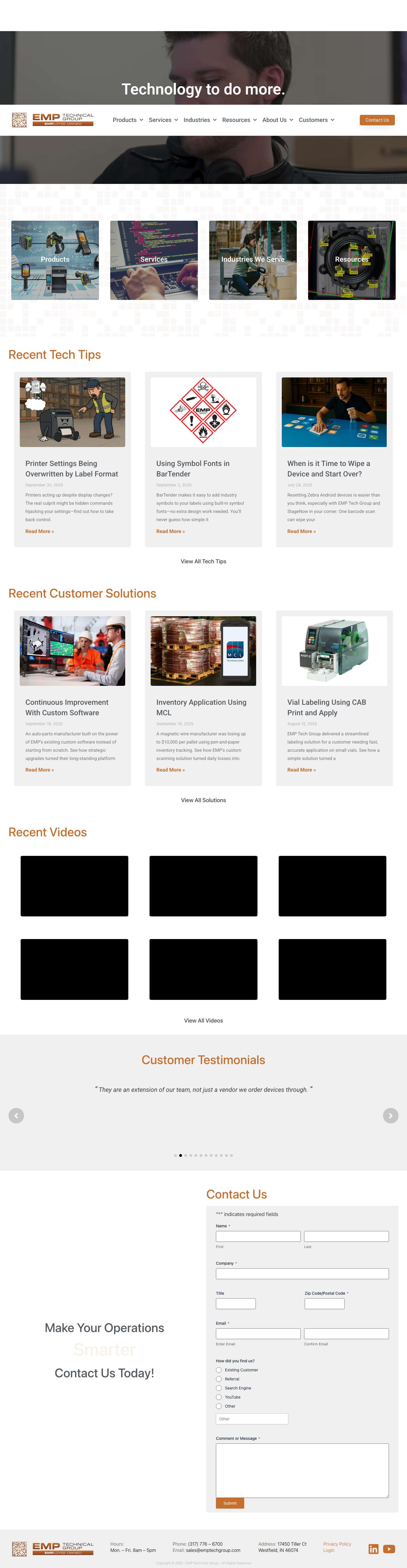 Home - EMP Tech Group - Full Screenshot