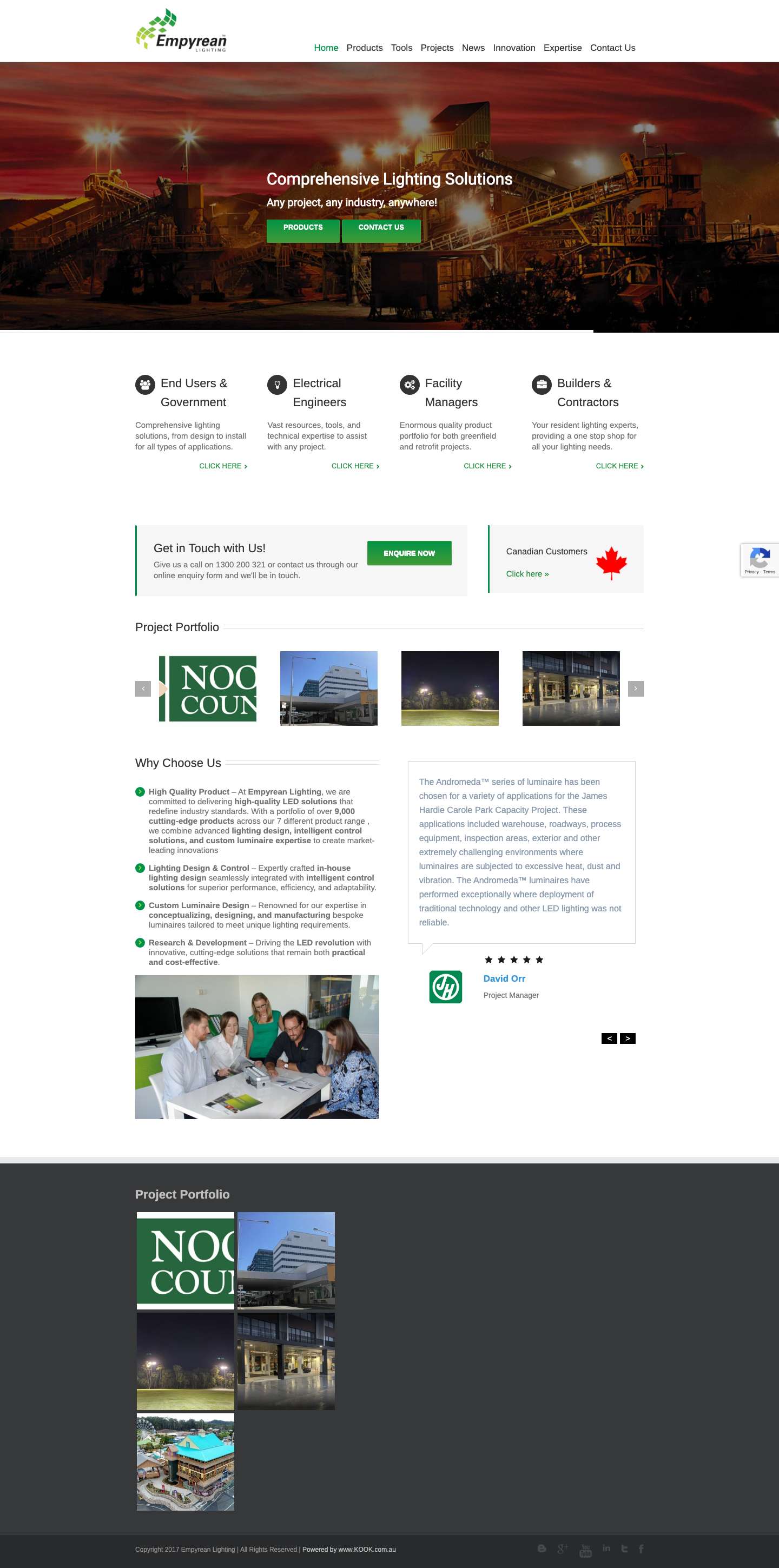 Lighting & LED Product Solutions | Empyrean Lighting - Full Screenshot
