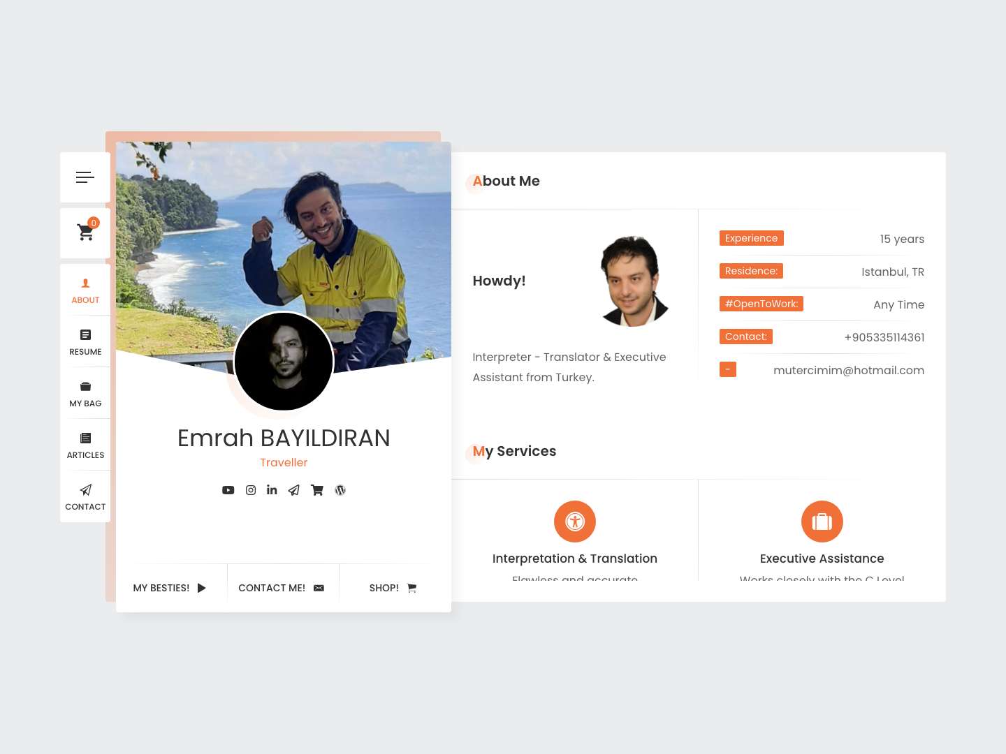 EMRAH BAYILDIRAN – Virtual Business Card - Full Screenshot