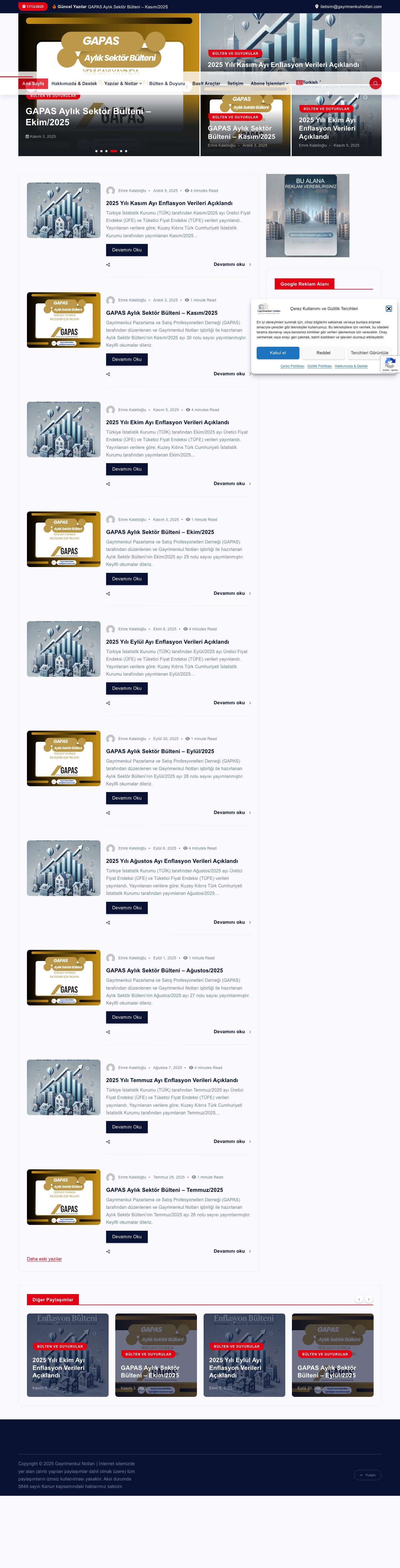 Gayrimenkul Notları – Gayrimenkul sektörüne ilişkin notlar - Full Screenshot
