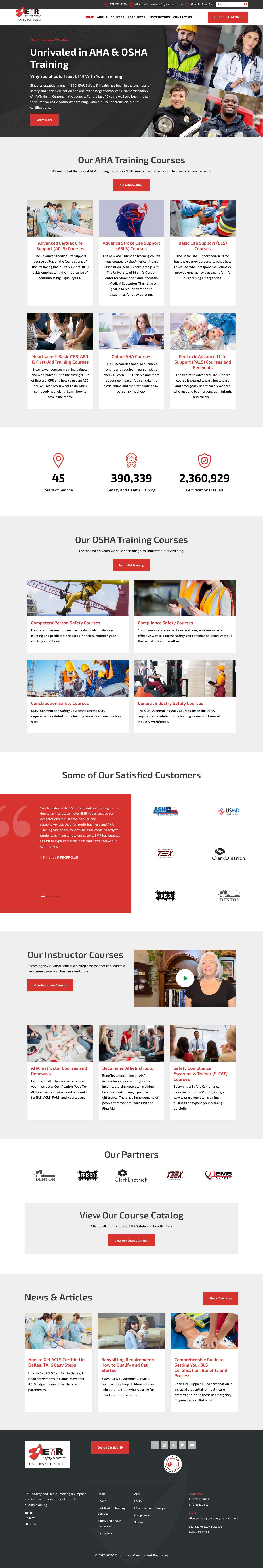 EMR Safety & Health: Training & Certs for Essential Workers - Full Screenshot