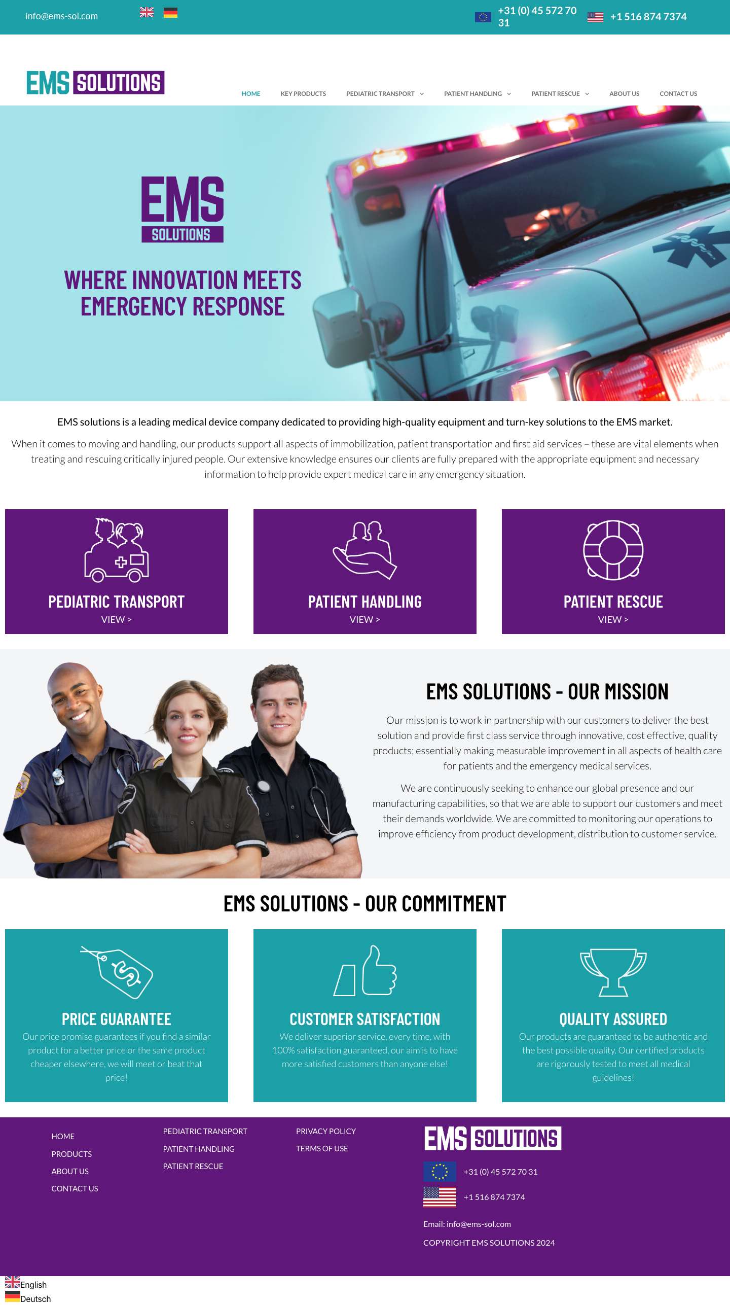 Home - EMS Solutions - Full Screenshot