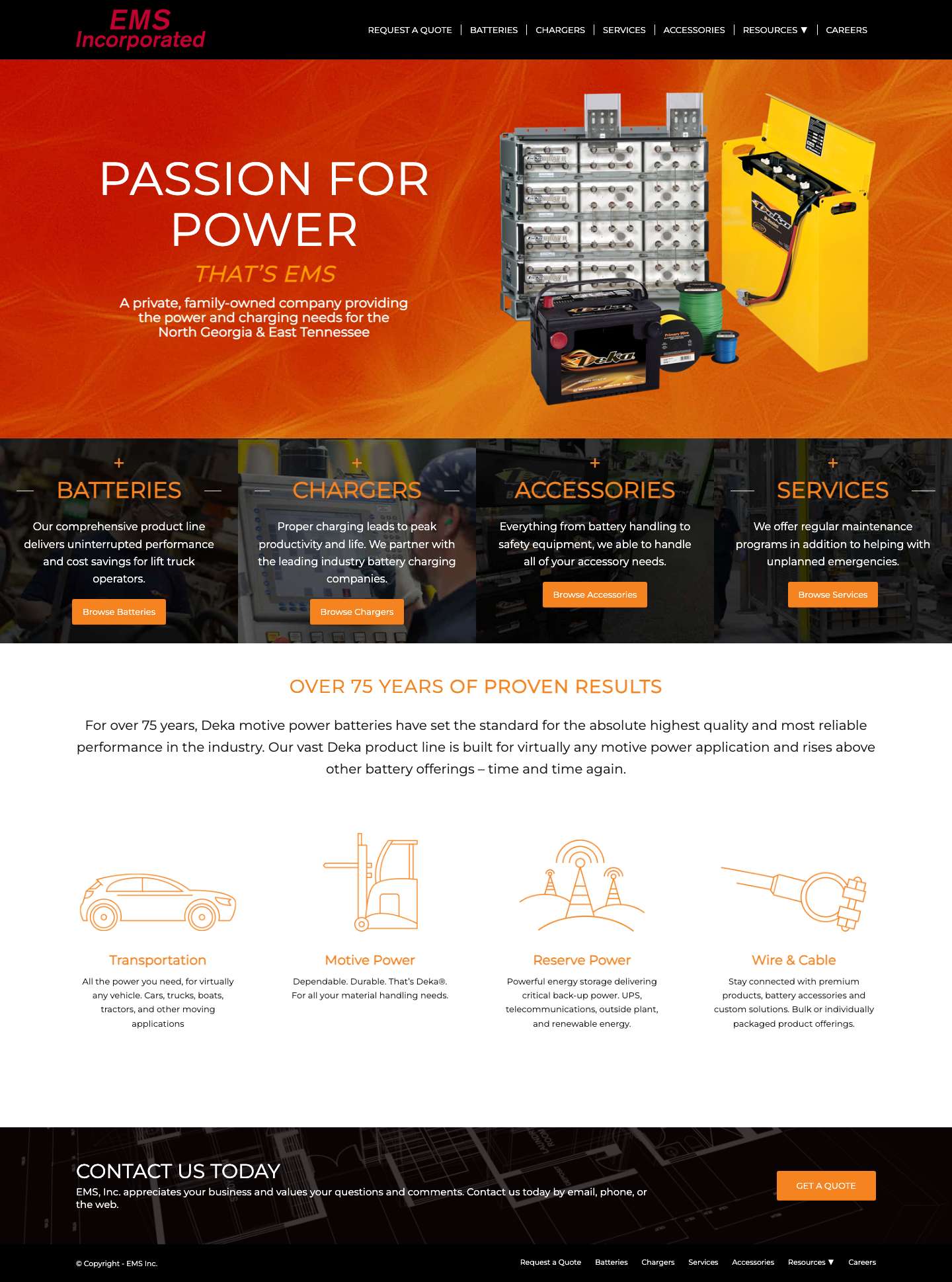 EMS Incorporated – East Tennessee & North Georgia Power & Charging NeedsScroll to top - Full Screenshot