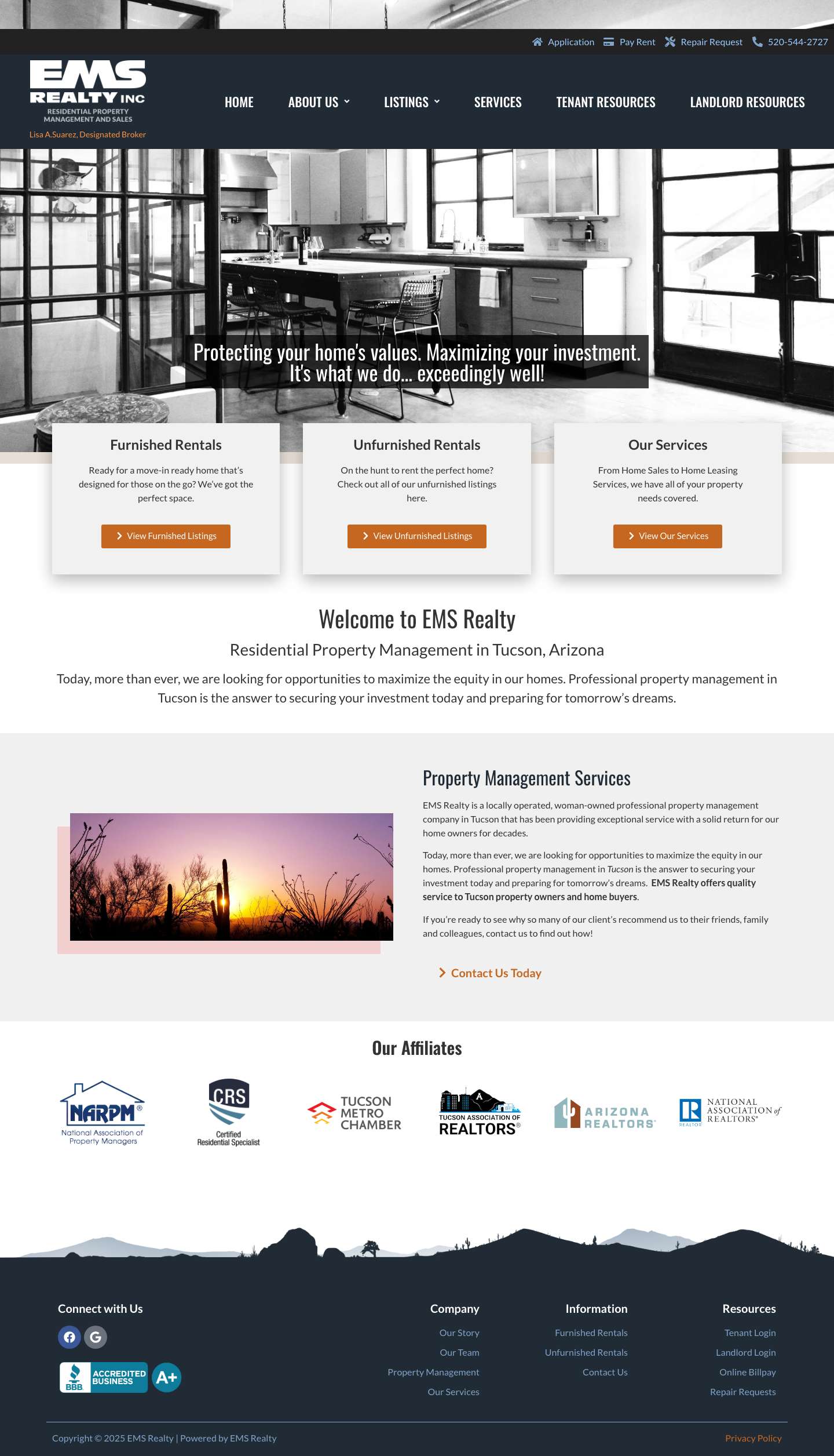 Home | EMS Realty - Full Screenshot