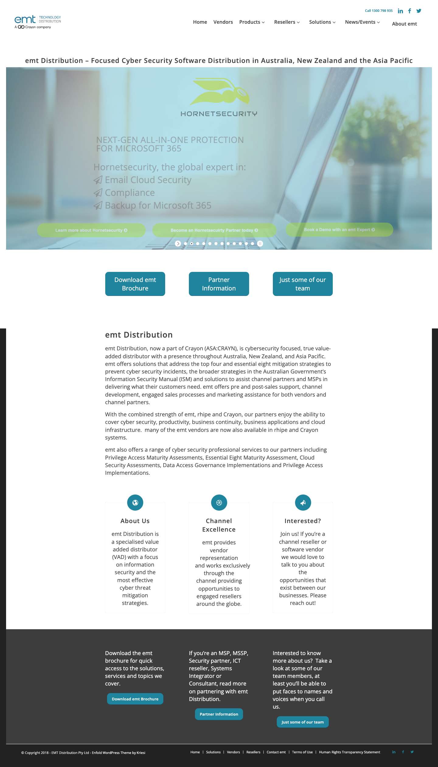 emt Distribution - security solutions for enterprise, govt and SMBs - Full Screenshot