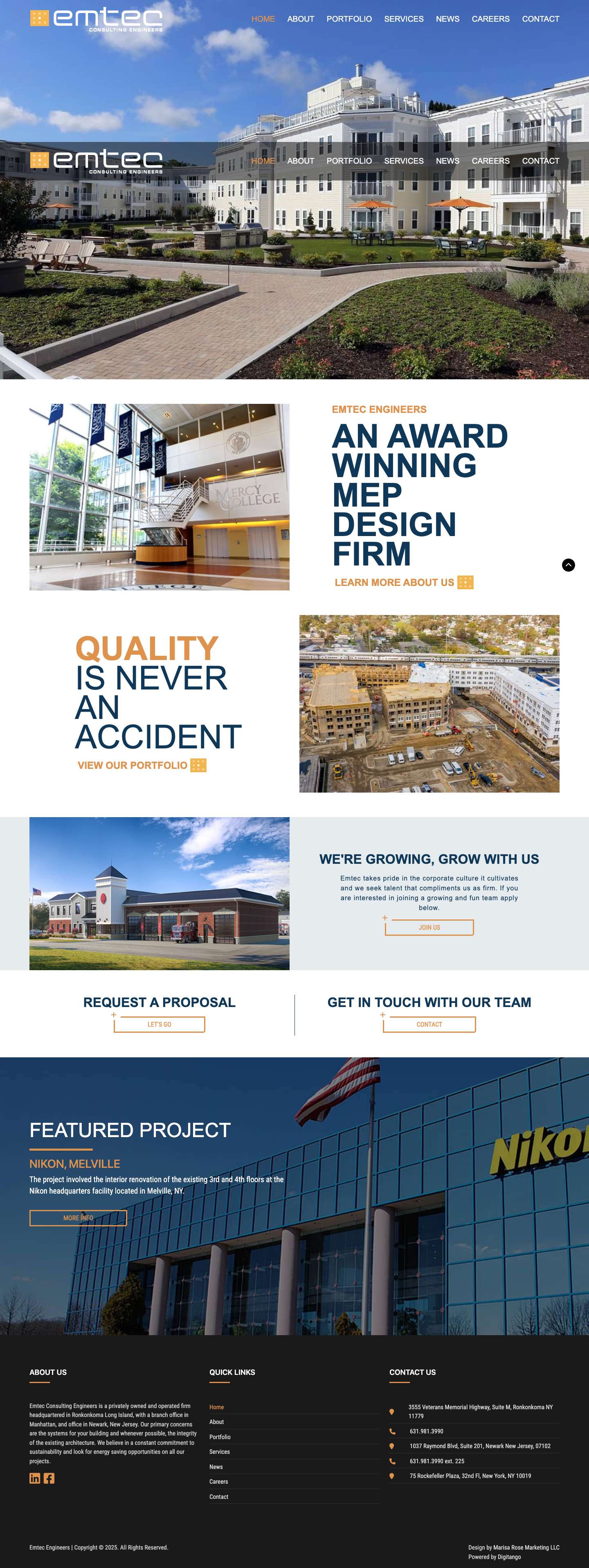 Mechanical and Electrical Engineering -Emtec Engineers - Full Screenshot