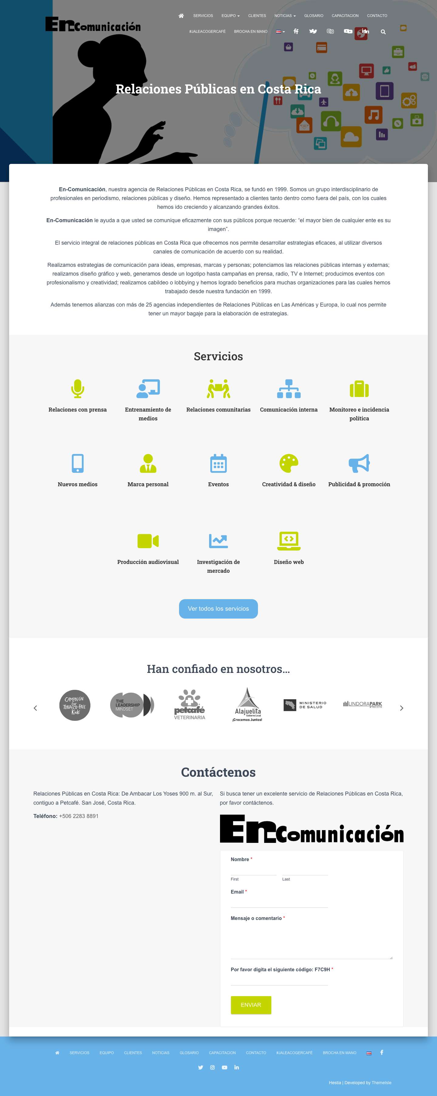 En-Comunicación | Relaciones Públicas Costa Rica - Full Screenshot