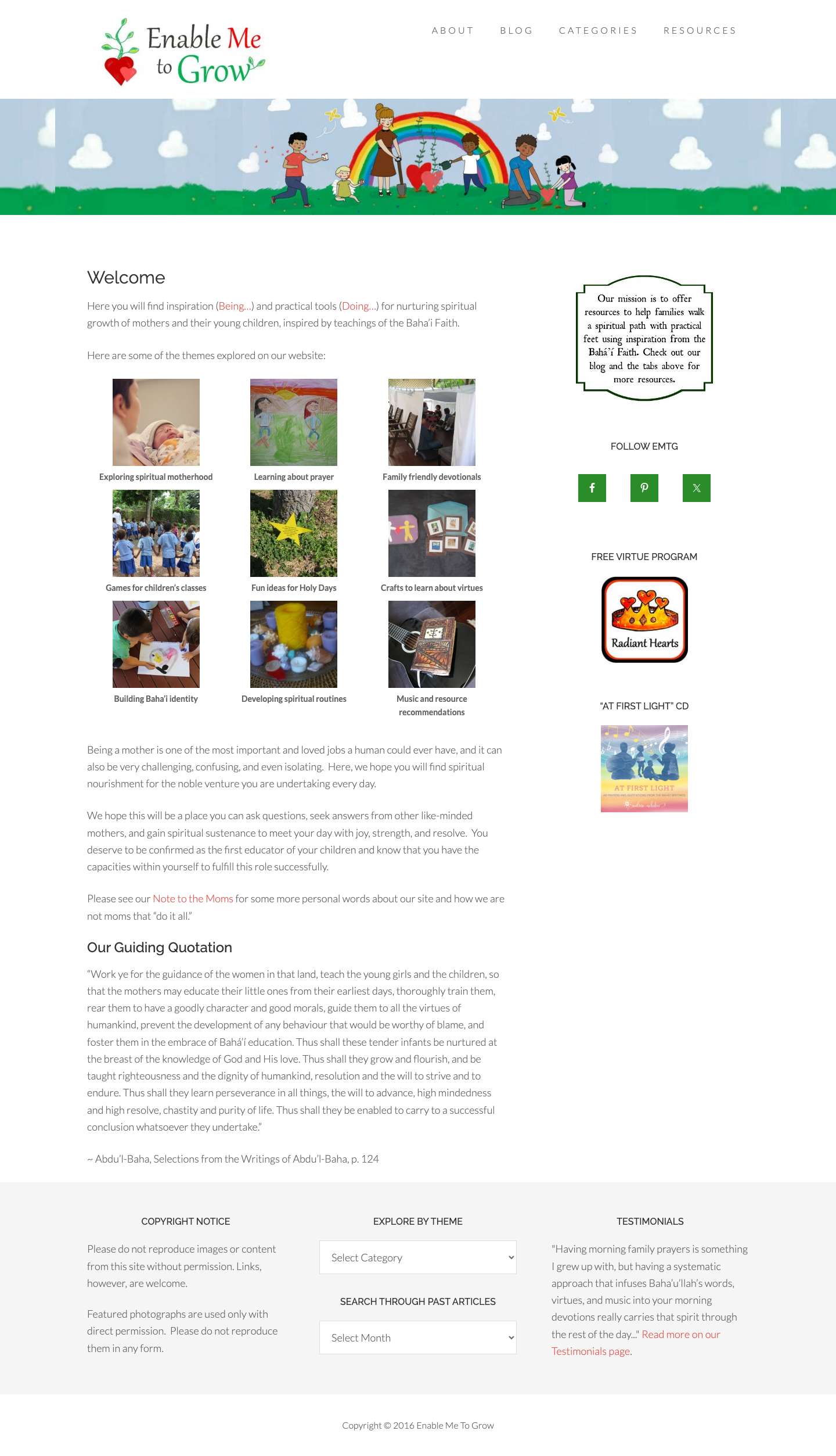 Enable Me To Grow – Building Baha'i Inspired HomesFacebookPinterestTwitter - Full Screenshot