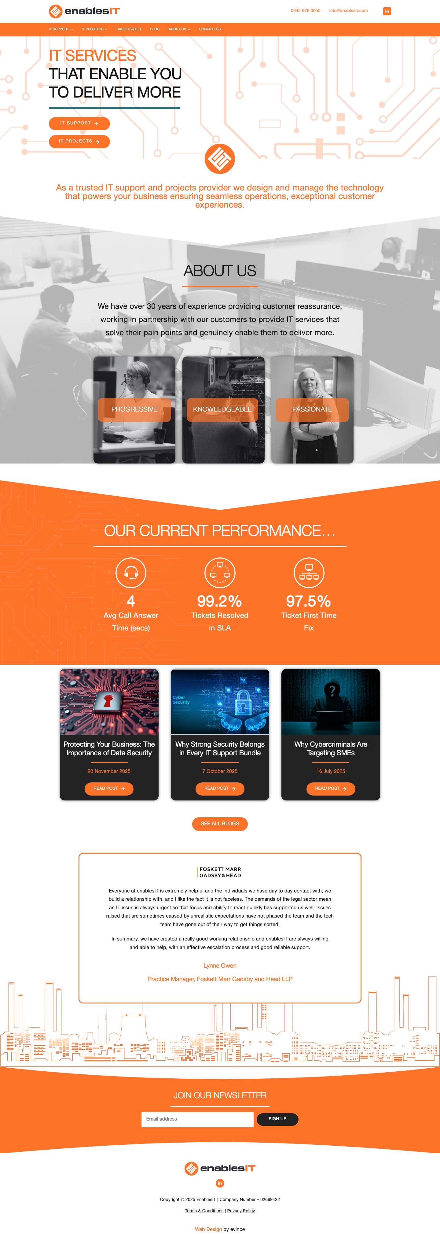 EnablesIT | IT Support & Network Infrastructure for the UK & EU - Full Screenshot