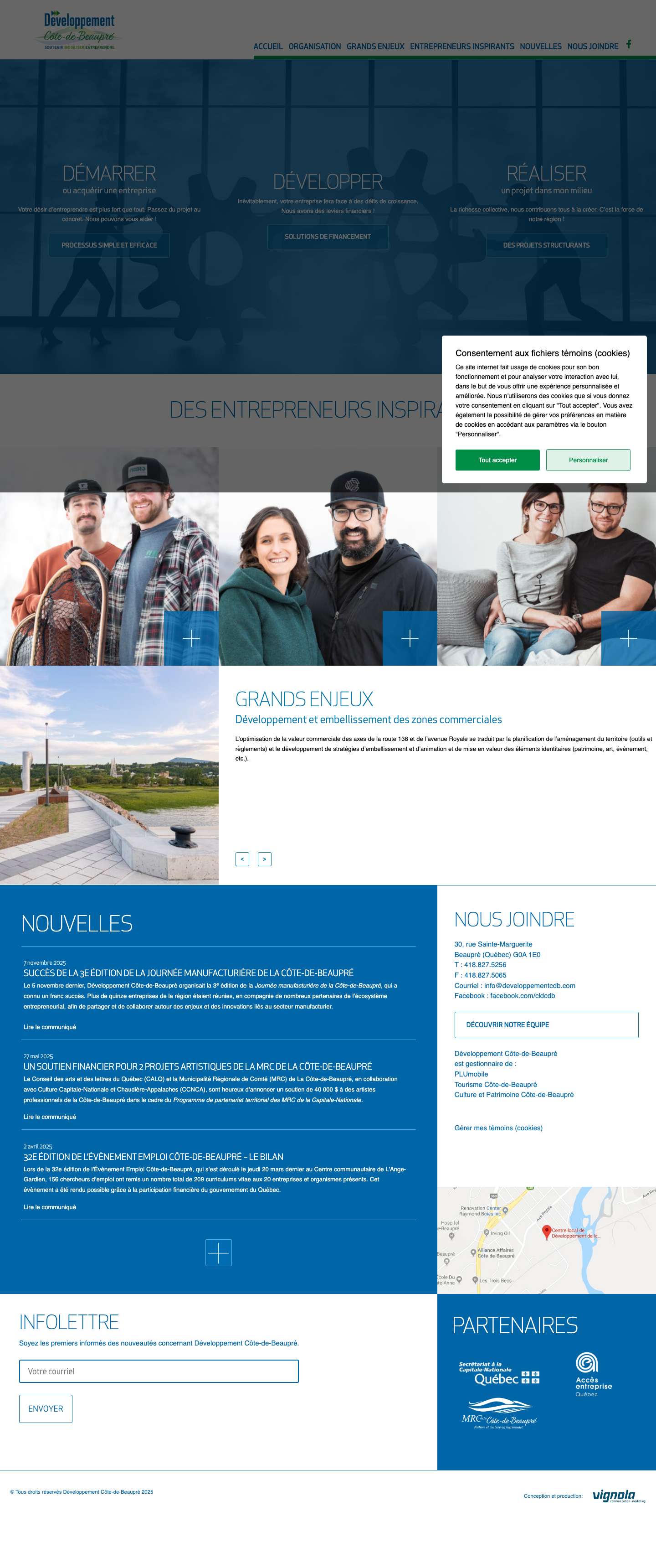 Accueil - Développement Côte-de-Beaupré - Full Screenshot
