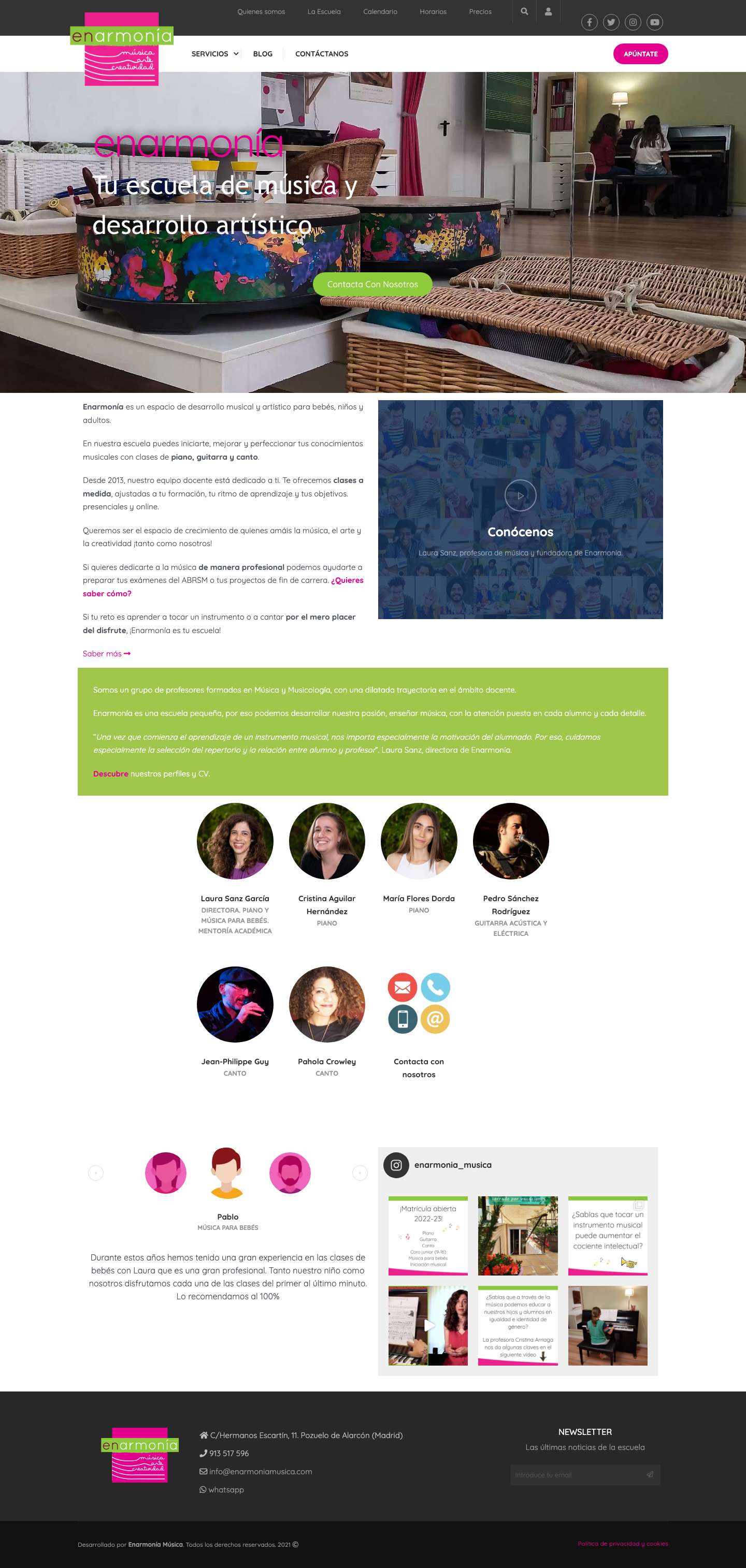 Enarmonía - Tu escuela de música y desarrollo artístico - Full Screenshot